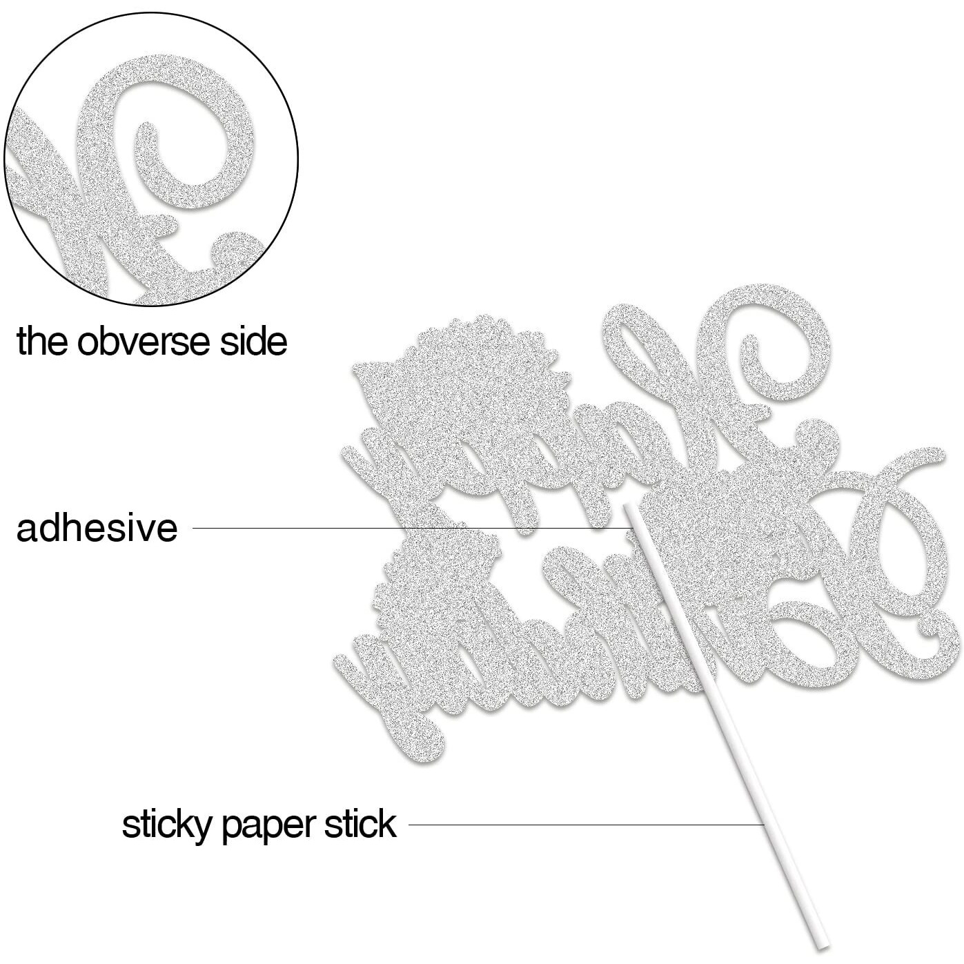 Sunflower Happy Birthday Cake Topper Gold Glitter Summer Theme Kids Boy Girl Birthday Party Supplies Decor