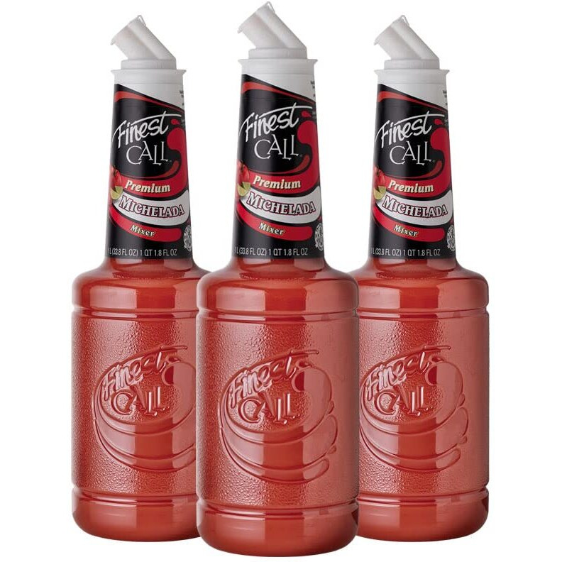 Finest Call Premium Michelada Drink Mix, 1 Liter Bottle (33.8 Fl Oz), Pack Of 3