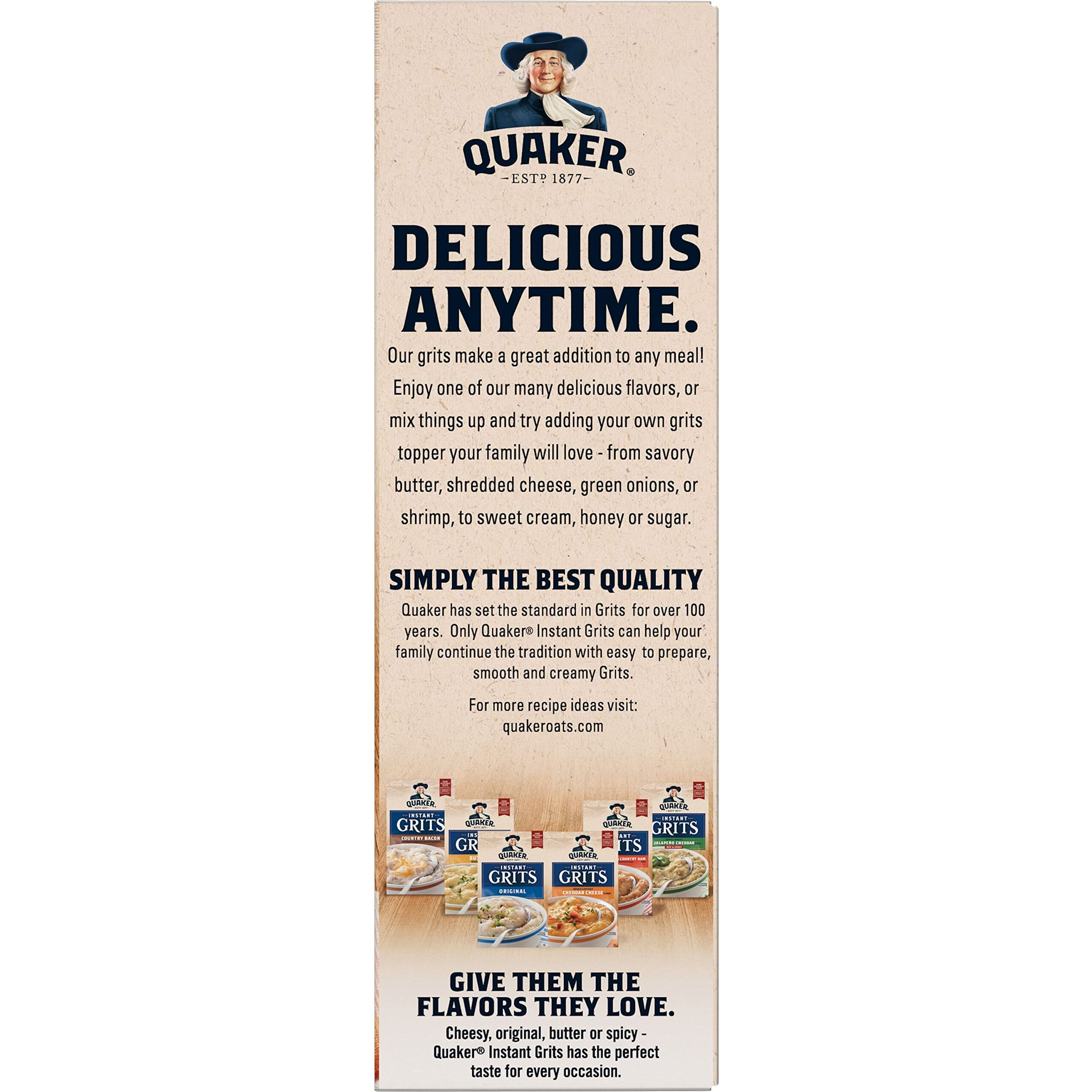 Quaker Instant Grits, Cheese Lovers Variety Pack, 0.98Oz Packets (10 Pack)
