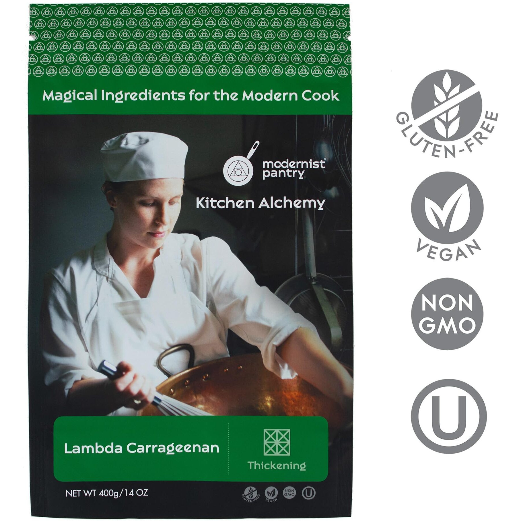 Refined Lambda Carrageenan  Non-Gmo  Vegan  Ou Kosher Certified - 400G/14Oz