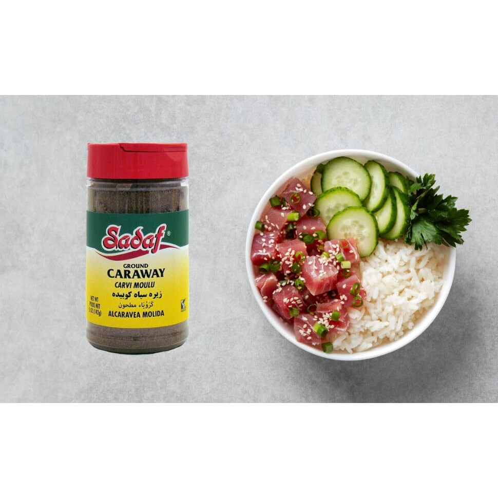 Sadaf Ground Caraway - Caraway Powder For Cooking & Food Seasoning - Spices & Seasonings - Ground Caraway Seeds - Kosher - 5 Oz Bottle With Shaker Top