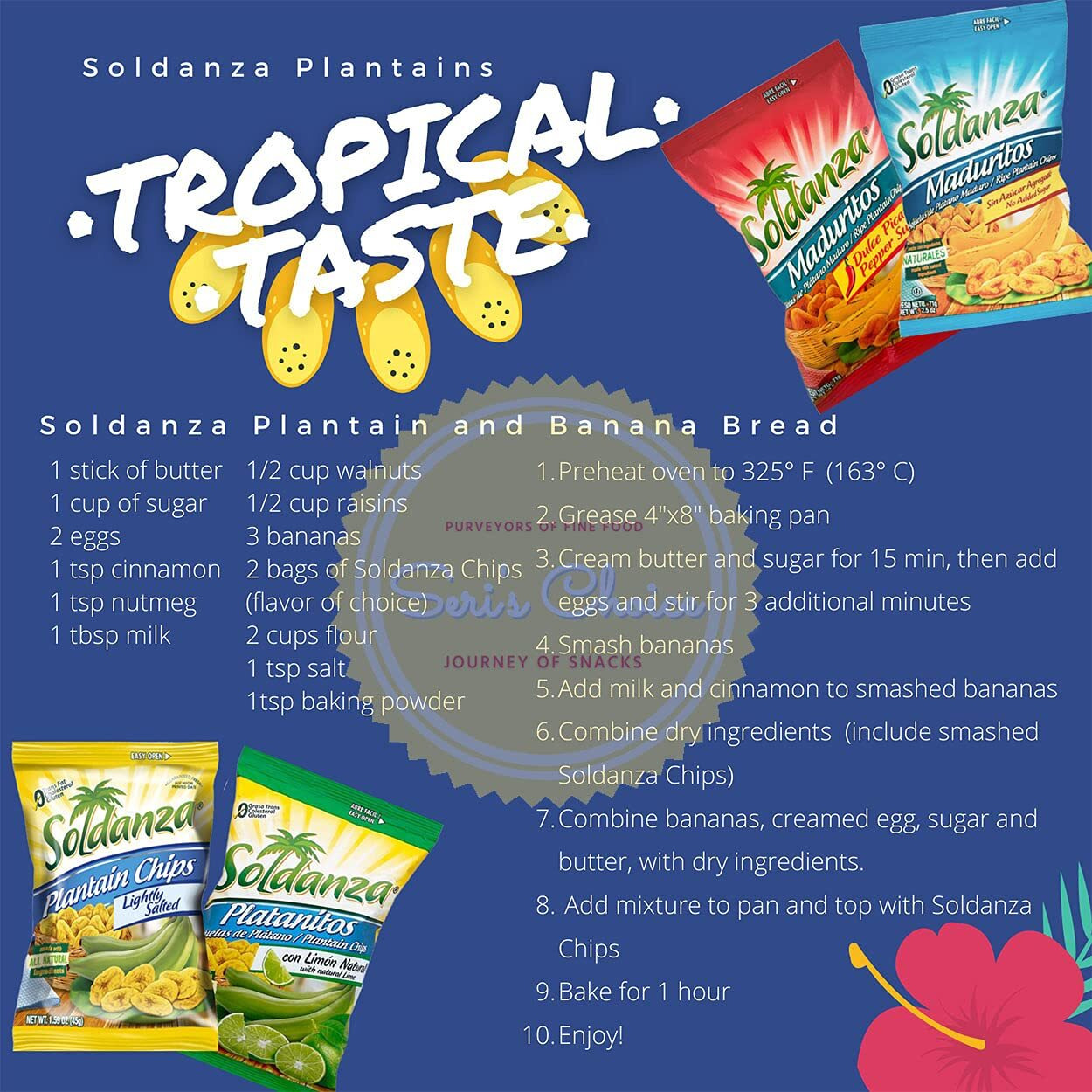 Journey Of Snacks "&quotInternational Snack"" Soldanza Plantain Chips Variety Pack 2.5Oz (Pack Of 6) (6 Mix)