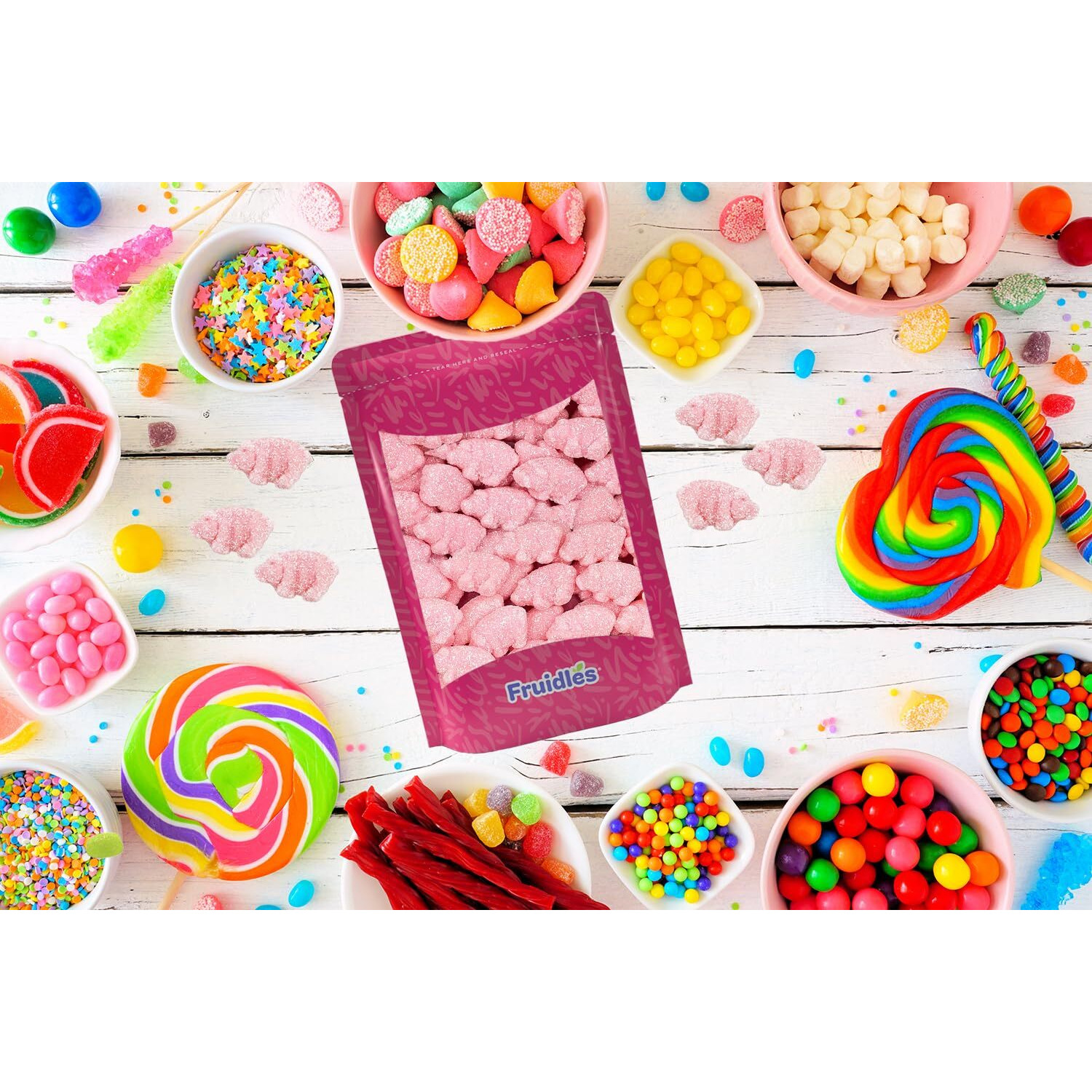 Fruidles Sour Gummy Piglets, Pink Gummies, Great For Theme Parties (1 Pound Total Of 16 Oz)