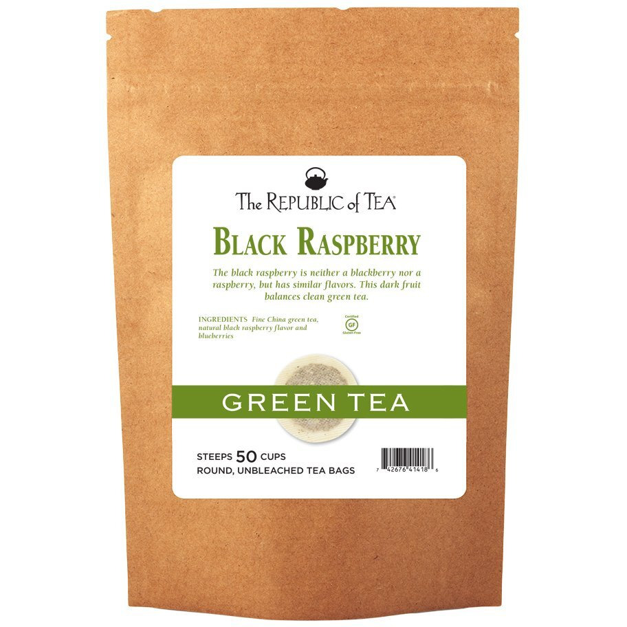 The Republic Of Tea Black Raspberry Green Tea Bags, 50 Tea Bag Refill
