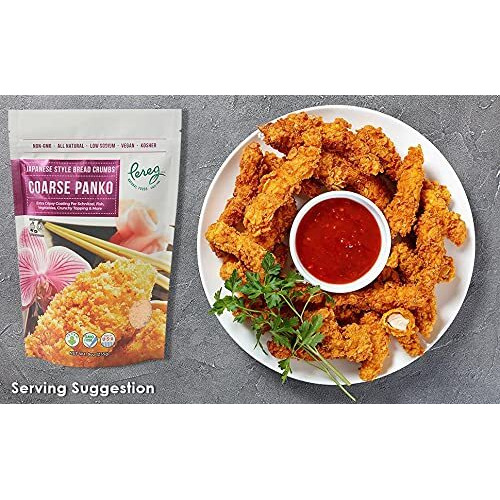 Pereg Coarse Japanese Panko Bread Crumbs (9 Oz) - Breadcrumbs With Coarse Crispy Texture - For Crunchy Coating & Stuffing - Schnitzel, Vegetables, Seafood, Chicken, Meatballs