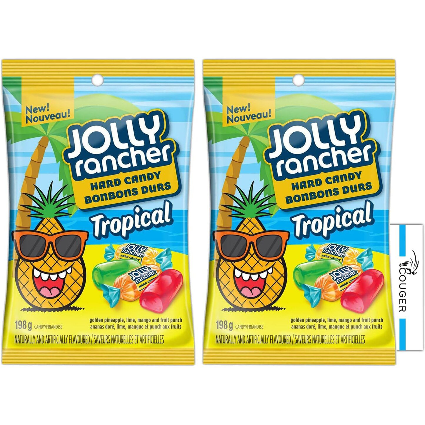 Jolly Rancher Tropical Hard Candy, 198G/7 Oz, Imported From Canada (2-Pack) Bundle With Couger Card