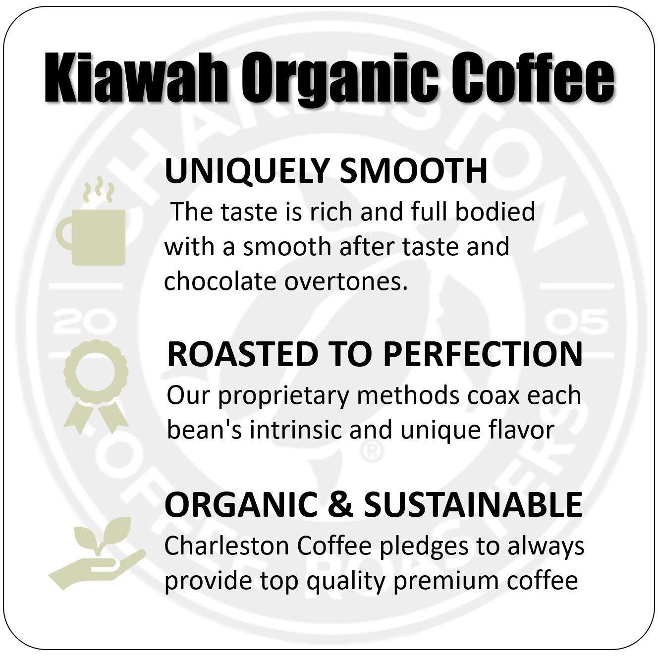Charleston Coffee Roasters | Specialty Organic Ground Coffee | Hand Picked, Premium Slow Roast (Kiawah, Dark Roast) 12Oz