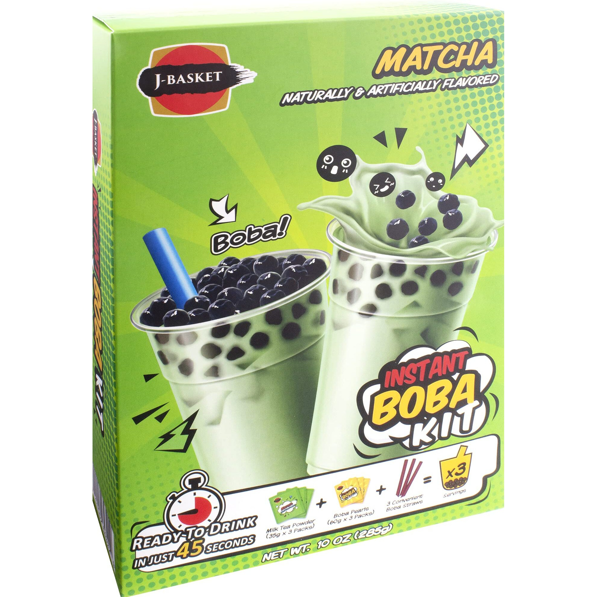J-Basket Matcha Boba Kit, Matcha, 10 Oz