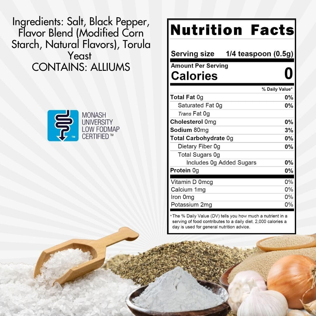 Smoke N Sanity - Spg (Salt, Pepper, Essence Of Garlic Salt) Seasoning, Monash Certified Low Fodmap, Gluten Free, Kosher, Dairy Free, Msg Free, Ideal For Meats, Vegetables, And Dips, 5 Oz Shaker