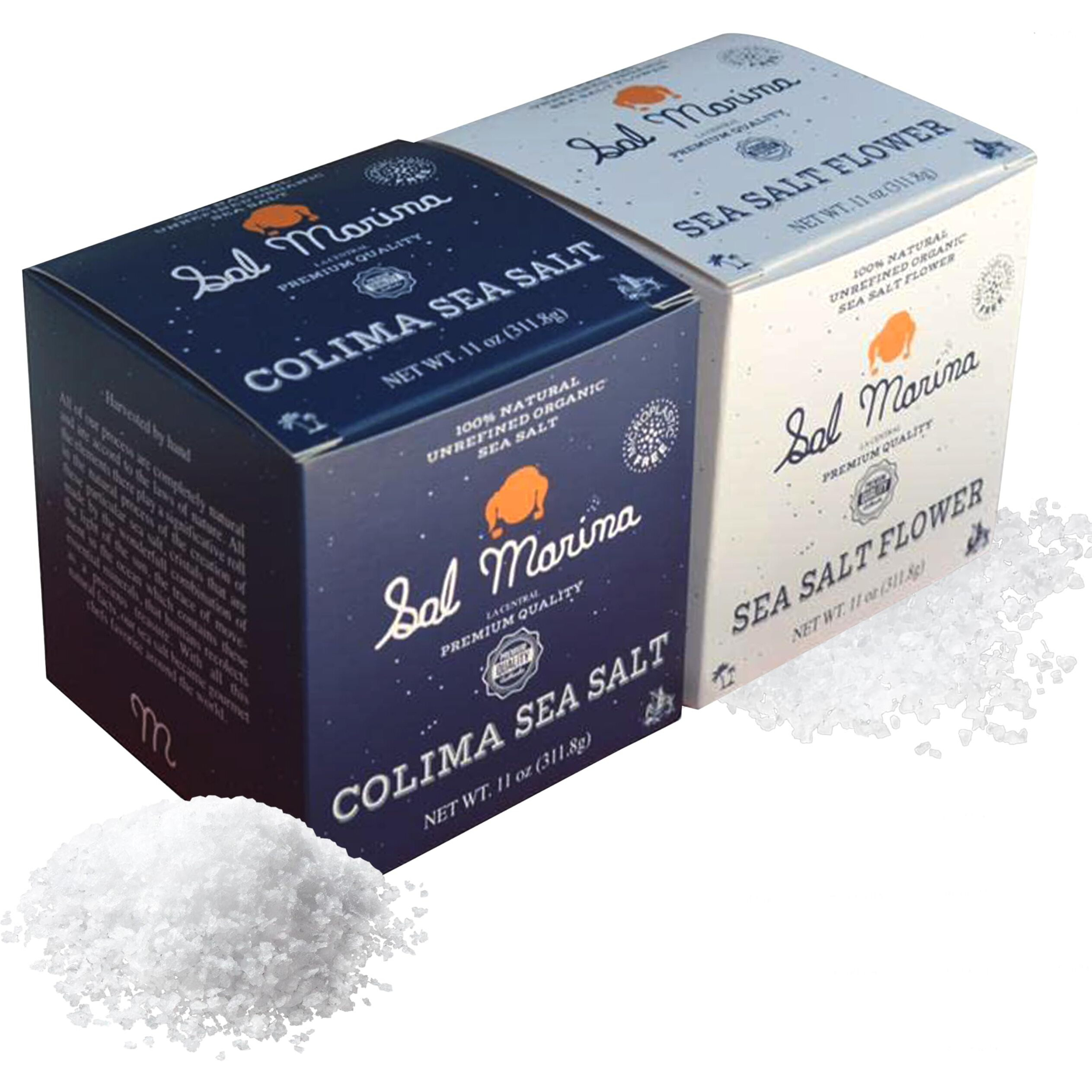 Sal Marina | Sea Salt & Sea Salt Flower 11Oz | Kosher Salt 100% Natural - Vegan Gluten Free Organic Table Salt Seasoning Food