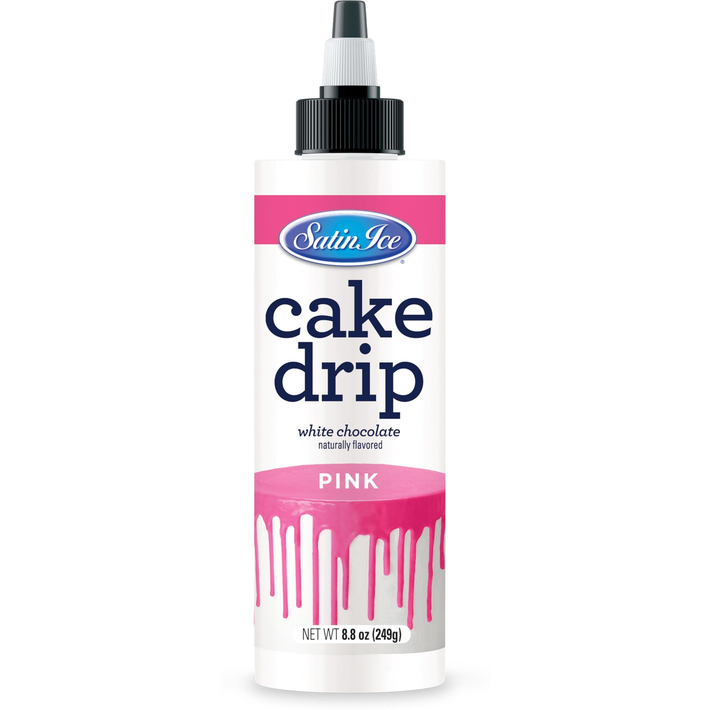 Satin Ice Cake Drip, Pink, 8.8 Ounce