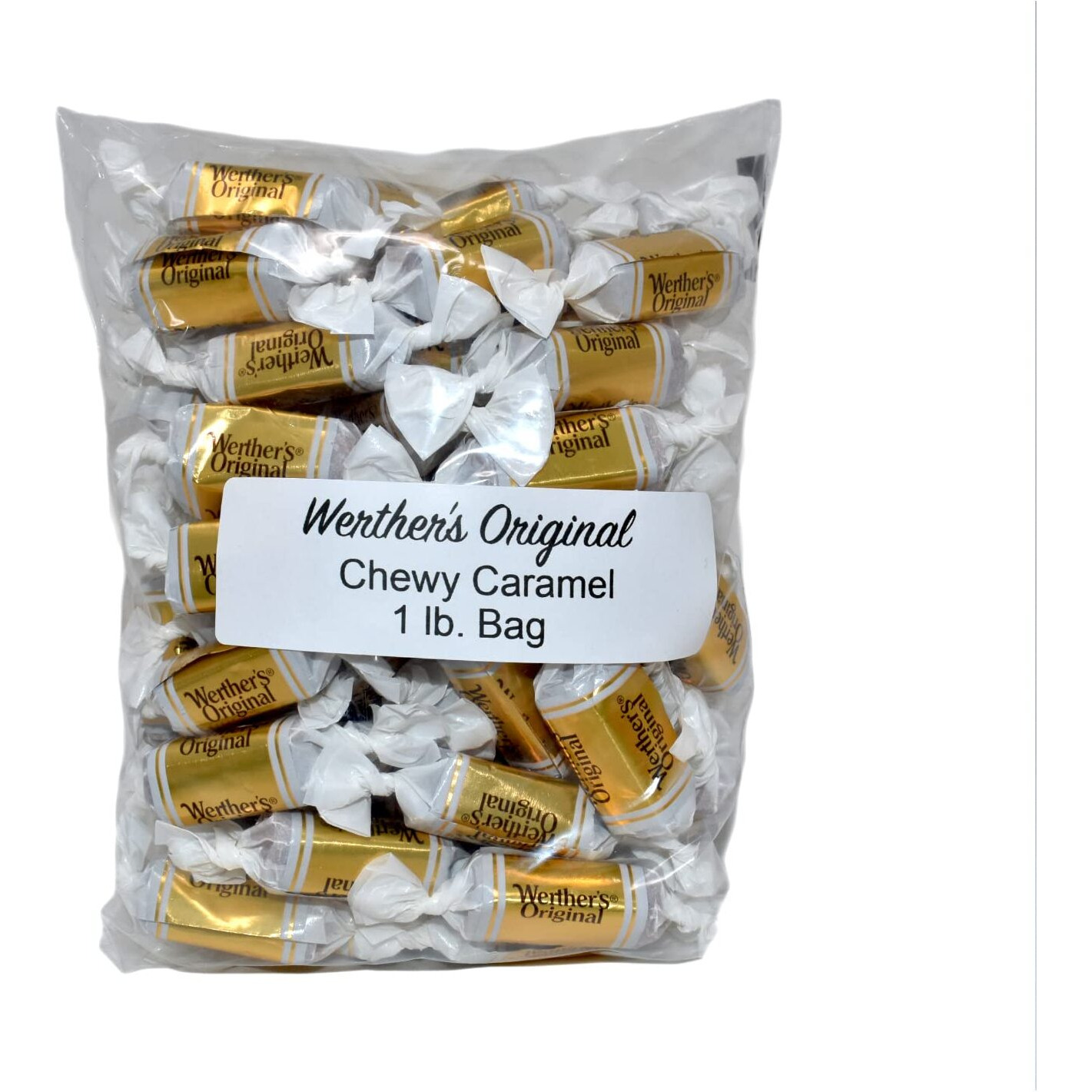 Bulk Werthers Original Hard Candy | Bulk Candy Individually Wrapped | Werthers Caramel Candy | 1 Lb Individual Flavor Bag | Includes Aromatik Mint Card (Chewy Caramel)