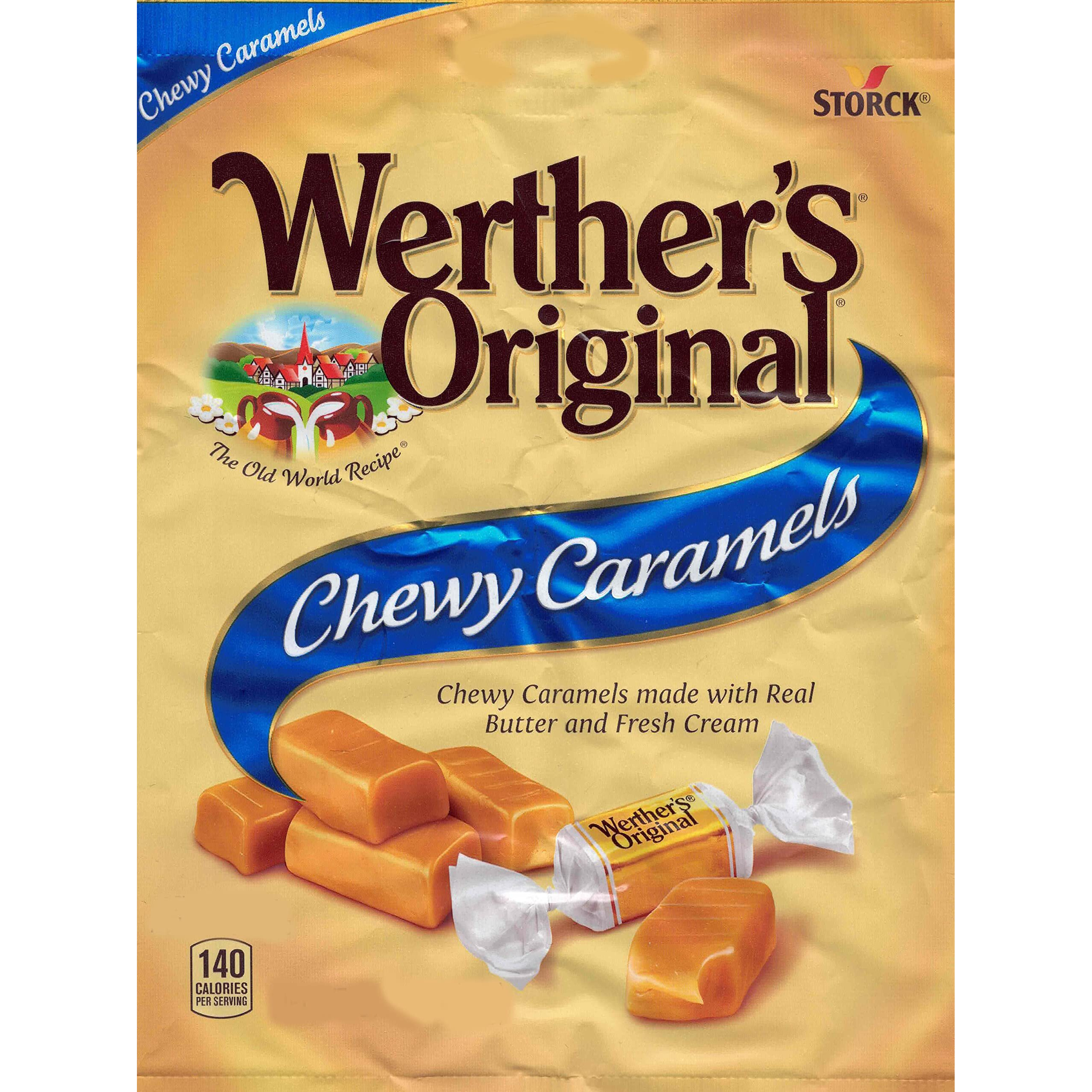 Bulk Werthers Original Hard Candy | Bulk Candy Individually Wrapped | Werthers Caramel Candy | 1 Lb Individual Flavor Bag | Includes Aromatik Mint Card (Chewy Caramel)