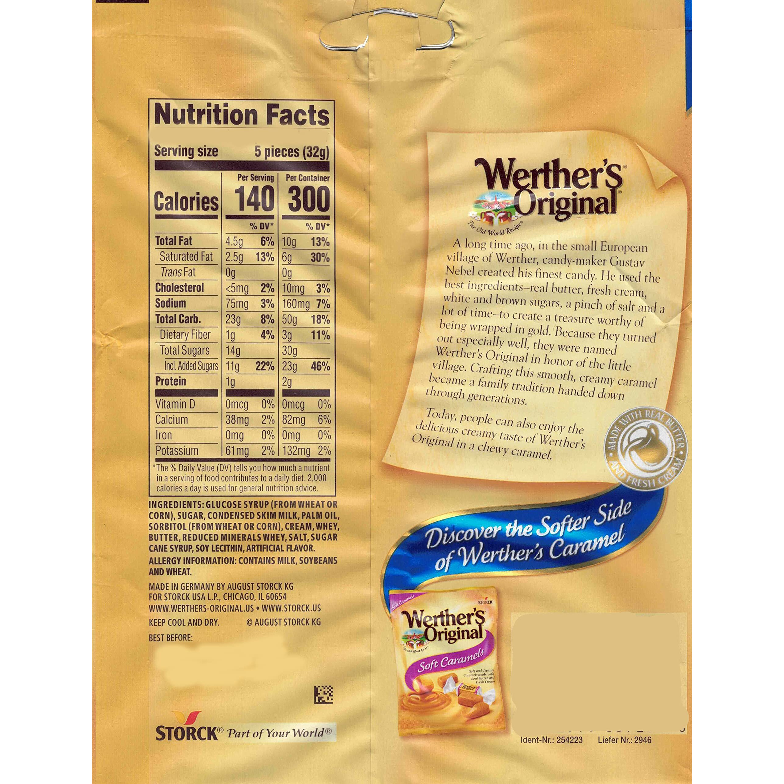 Bulk Werthers Original Hard Candy | Bulk Candy Individually Wrapped | Werthers Caramel Candy | 1 Lb Individual Flavor Bag | Includes Aromatik Mint Card (Chewy Caramel)