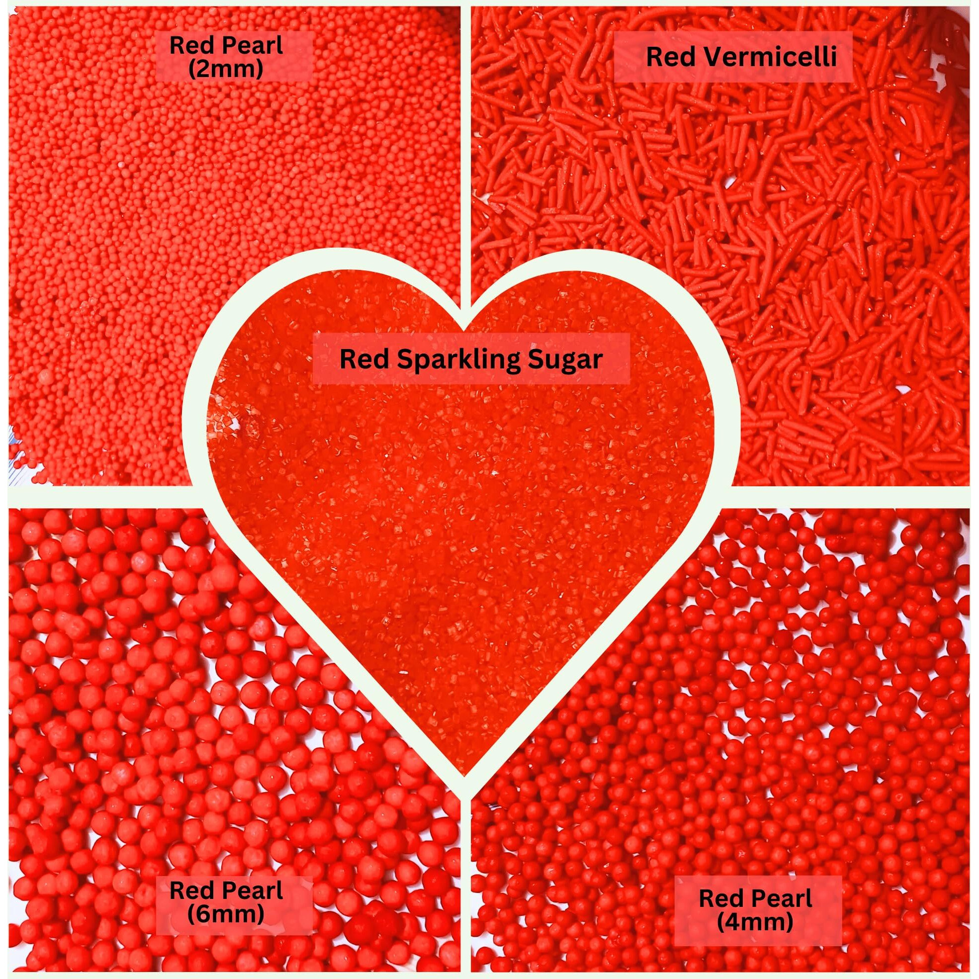 Confect Red Sprinkles | Sprinkles For Cakes & Cupcakes Decoration | Birthday Sprinkles | Assorted Pack Of 5 Halloween Graveyard Party Red Sprinkles Mix Dragees, Jimmies & Sparkling Sugar - 3.5 Oz