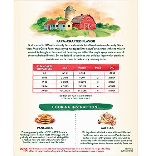 Maple Grove Farms Pancake & Waffle Mix, Buttermilk & Honey, 24 Ounce (Pack Of 6)