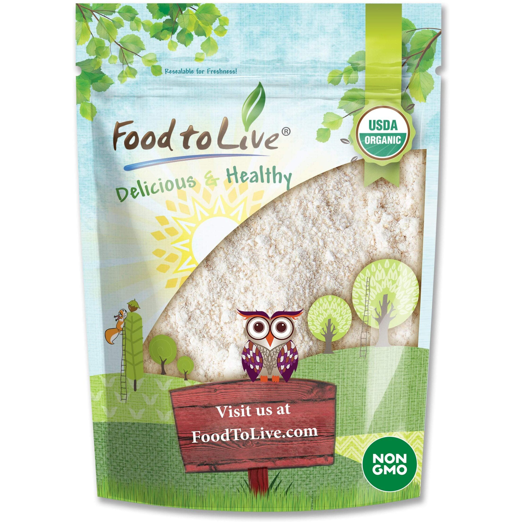 Food To Live Organic Oat Flour, 2 Pounds - Non-Gmo, Fine, Stone Ground From Whole Grain Oat Berries, Kosher, Vegan, Bulk, Great For Baking Pancakes, Muffins, Waffles And Bread, Good Source Of Fiber