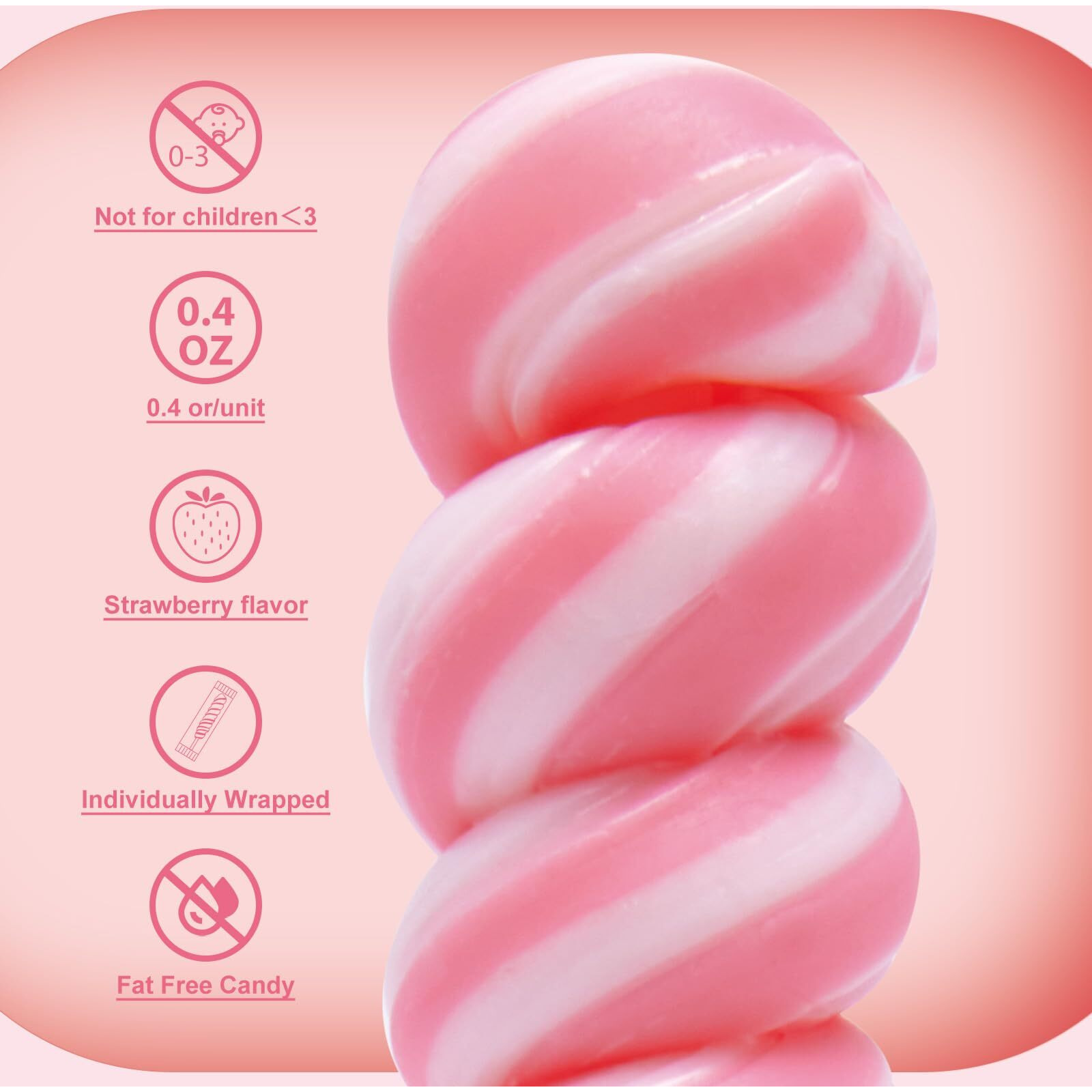 Rainbow Twist Lollipops Individually Wrapped Bulk, Twisty Lollipop, Kid's Lollipops Candy For Birthday Party,Strawberry Flavor 15 Pack - Big Size