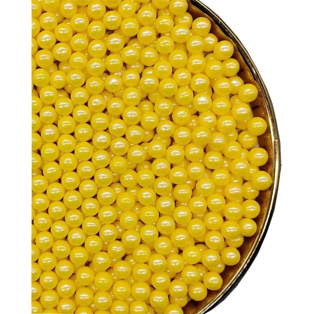 Yellow Sprinkles Edible Pearls,Cake Sprinkles 130G 4.6Oz,Cookie Sprinkles,Sugar Pearl, Edible Candy Pearls For Cake Cupcake Decorationg (7Mm-Yellow)
