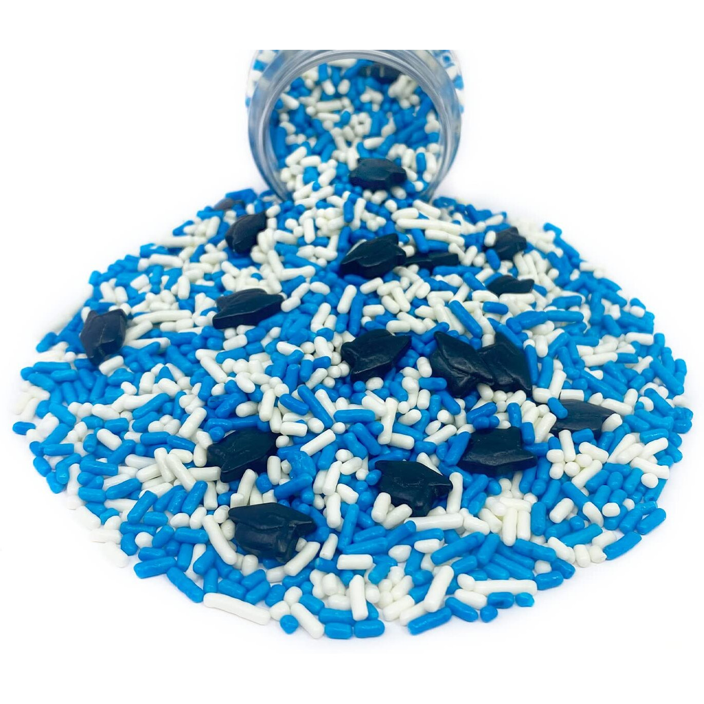 Mystic Sprinkles Graduation Day Sprinkles Mixes (Graduation Day Blue & White Sprinkle Mix 3.8Oz)