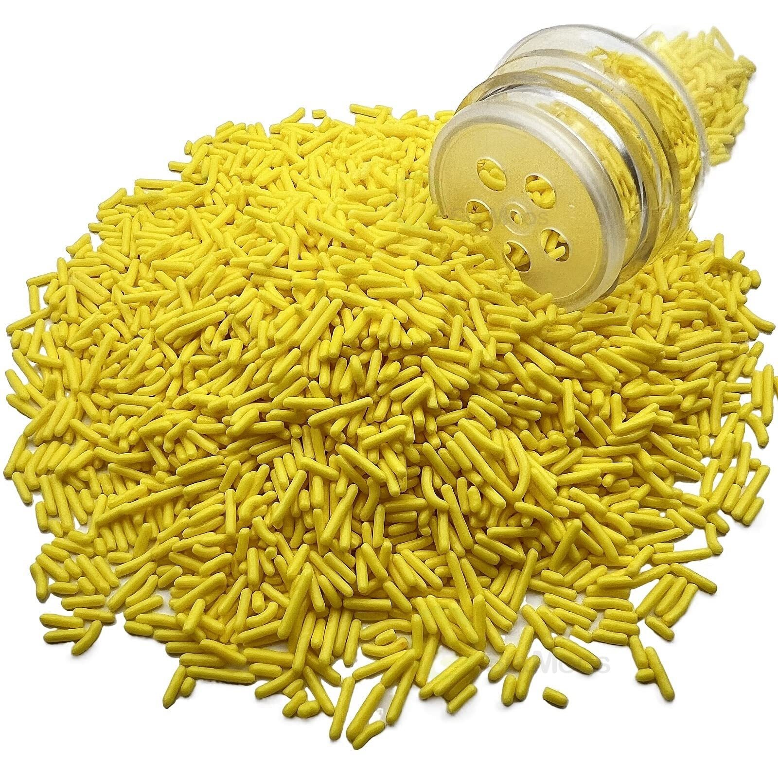 Se Si&Moos Yellow Jimmies Sprinkles Soft Jimmies Soft Sprinkles Edible Yellow Sprinkles For Cake Decorating, Ice Cream Toppings & Baking 2.75 Oz