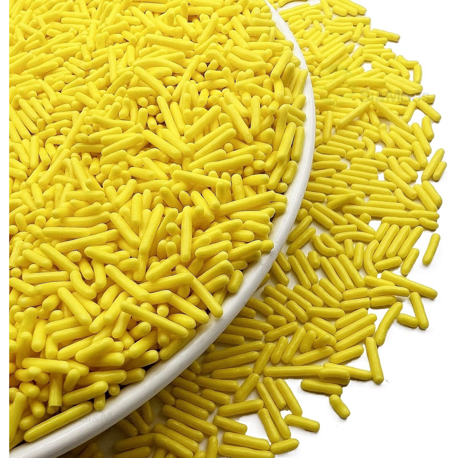 Se Si&Moos Yellow Jimmies Sprinkles Soft Jimmies Soft Sprinkles Edible Yellow Sprinkles For Cake Decorating, Ice Cream Toppings & Baking 2.75 Oz