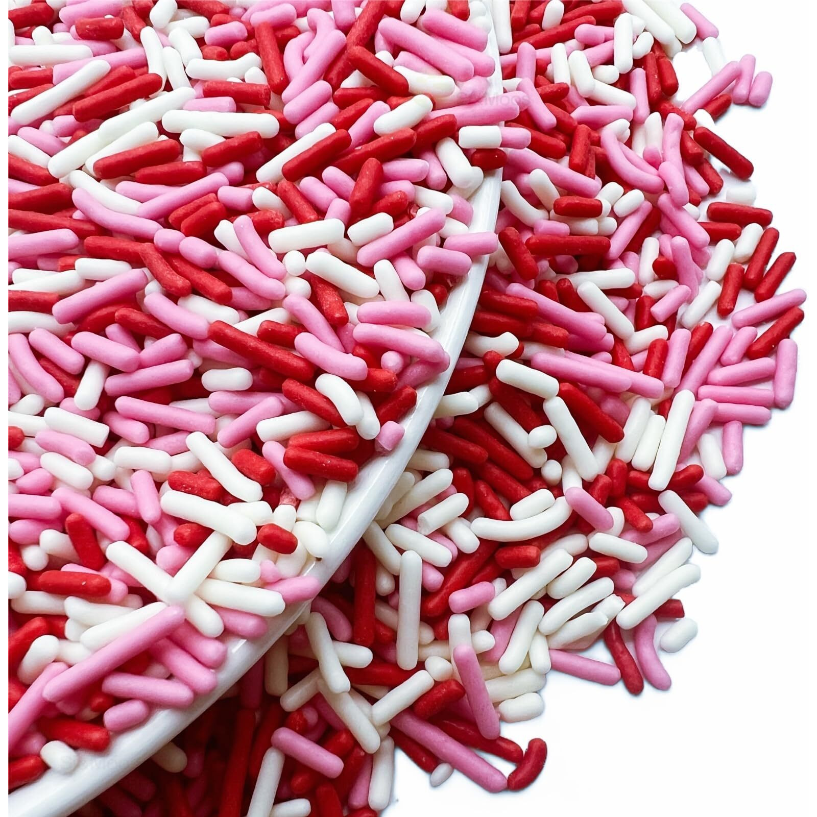 Se Si&Moos Red White And Pink Jimmies Sprinkles Valentines Sprinkles Edible Soft Jimmies Soft Sprinkles For Topping Ice Cream, Cookies, Cakes, Cupcakes, Dessert Decorating 2.75 Oz