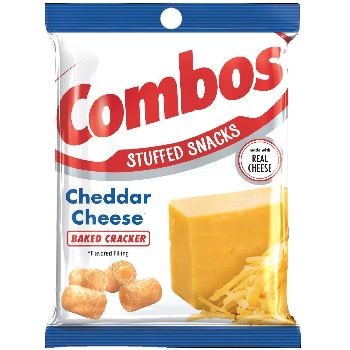Combos Cheddar Cheese Cracker, Pepperoni Pizza, Pizzeria, Cheddar Cheese Pretzel, And Buffalo Blue Cheese, 6.3 Ounce (Pack Of 5) - With Make Your Day Bag Clip