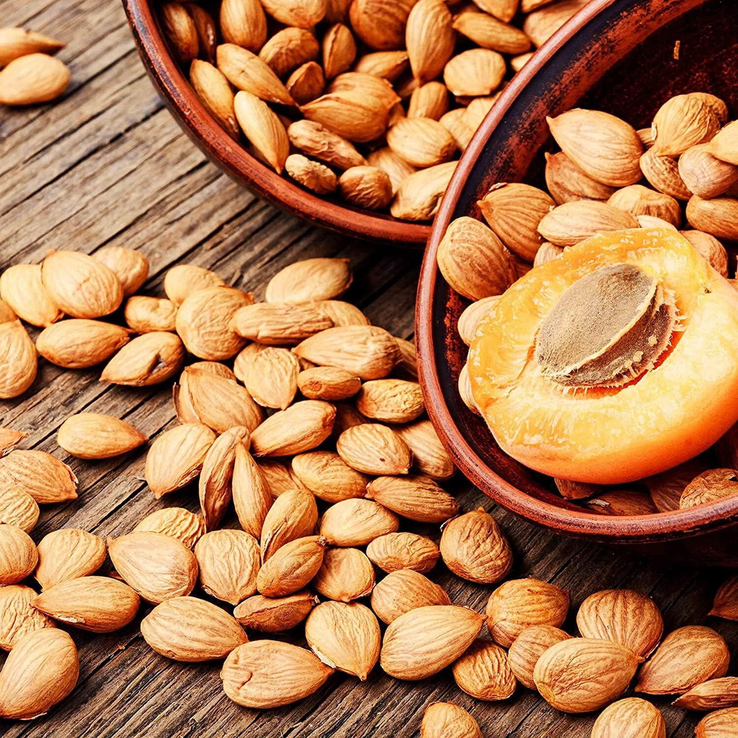 Anna And Sarah Natural Bitter Apricot Kernels 16 Oz, 100% Natural Whole Raw Apricot Seeds, Sun Dried, Gourmet Ingredients, Kosher, Vegan, Gluten Free, Spices And Seasonings For Cooking, Large Size Bulk In Resealable Bag