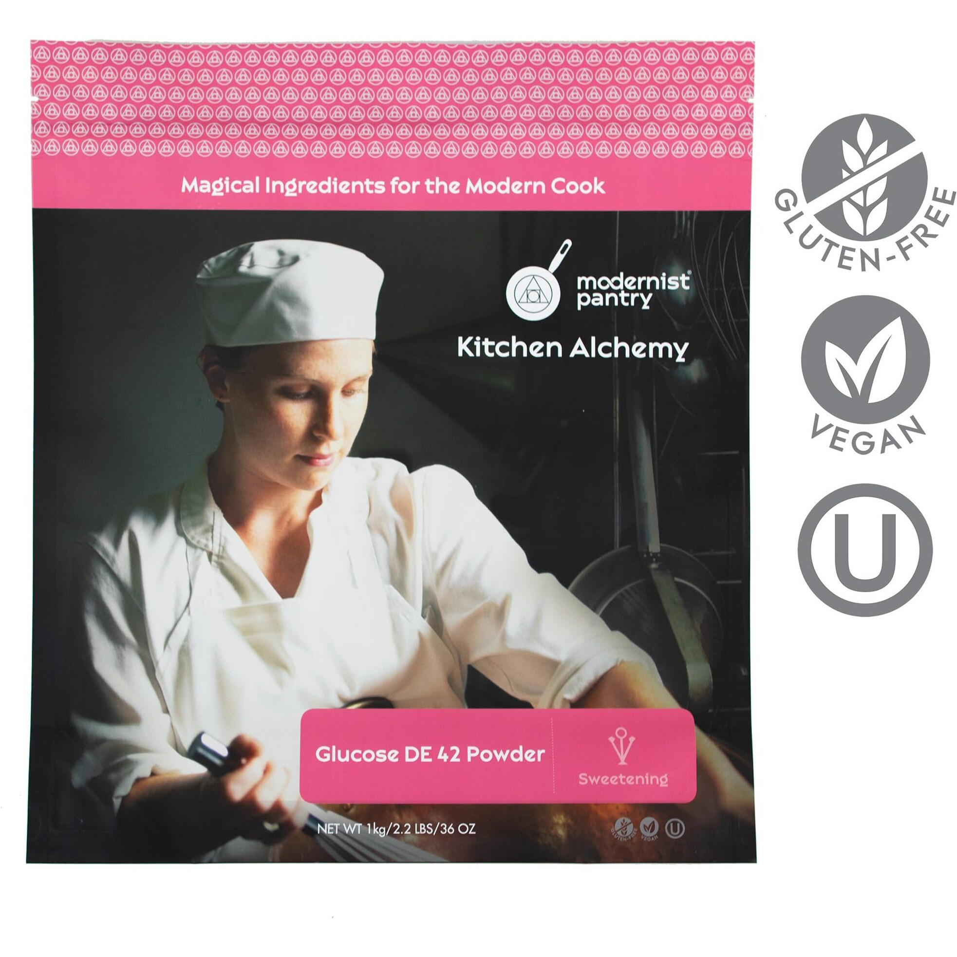 Pure Glucose De 42 Powder [Syrup Solids] Vegan Gluten-Free Ou Kosher Certified - 1Kg/2.2Lbs/36Oz