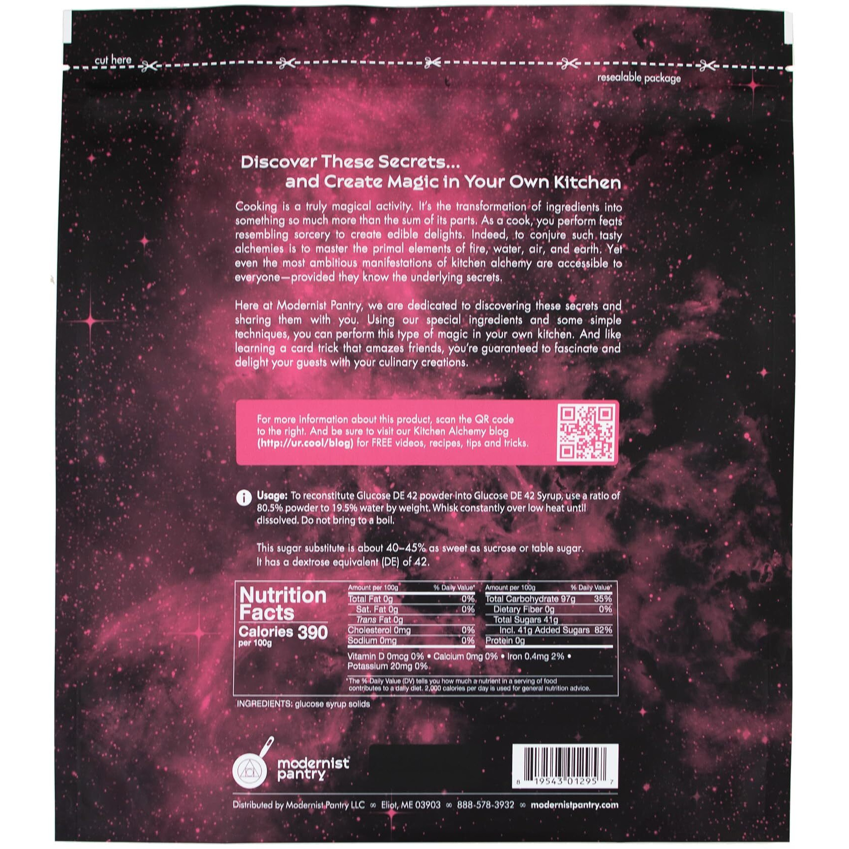 Pure Glucose De 42 Powder [Syrup Solids] Vegan Gluten-Free Ou Kosher Certified - 1Kg/2.2Lbs/36Oz