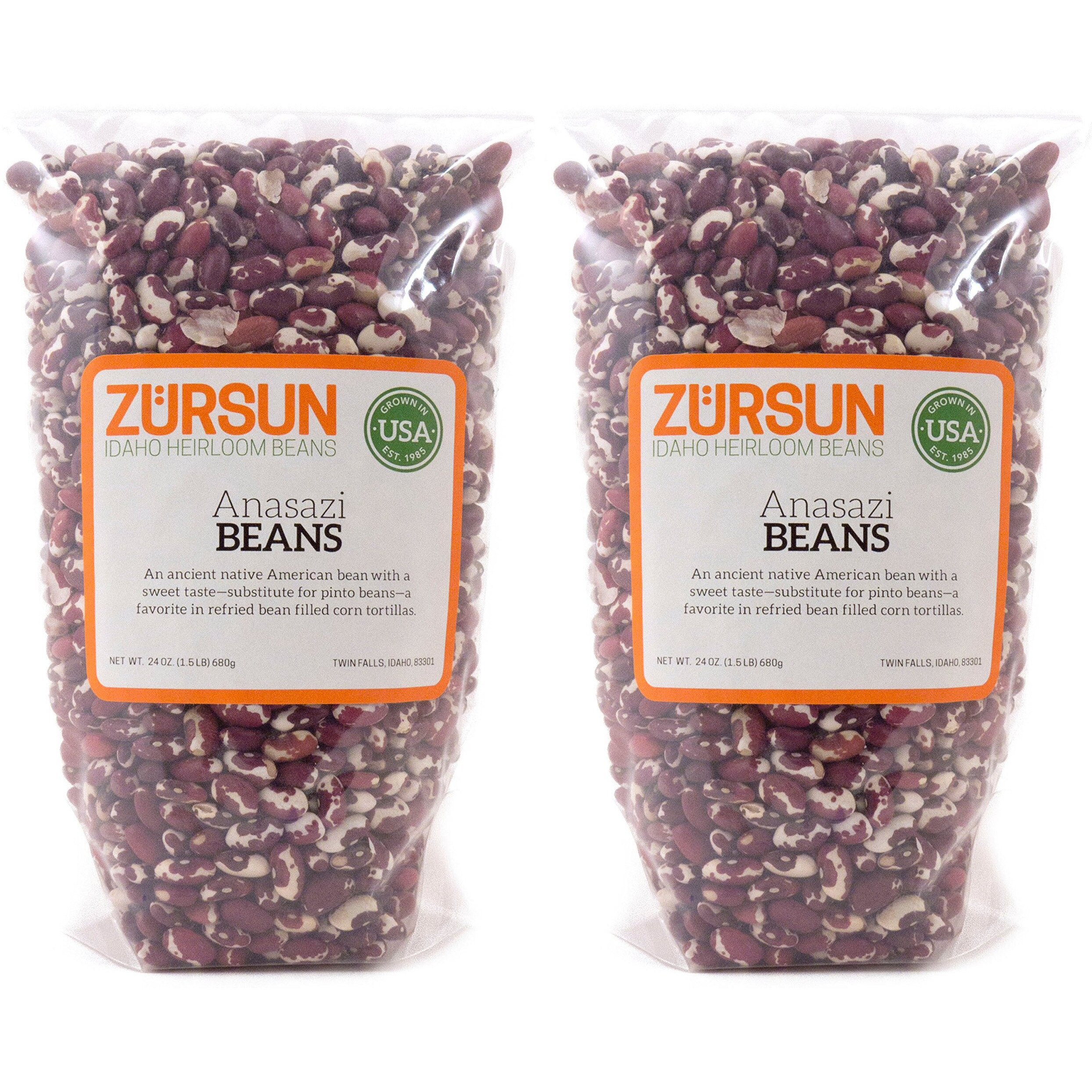 Zursun Heirloom Dry Anasazi Beans 24 Oz Each (2-Pack)