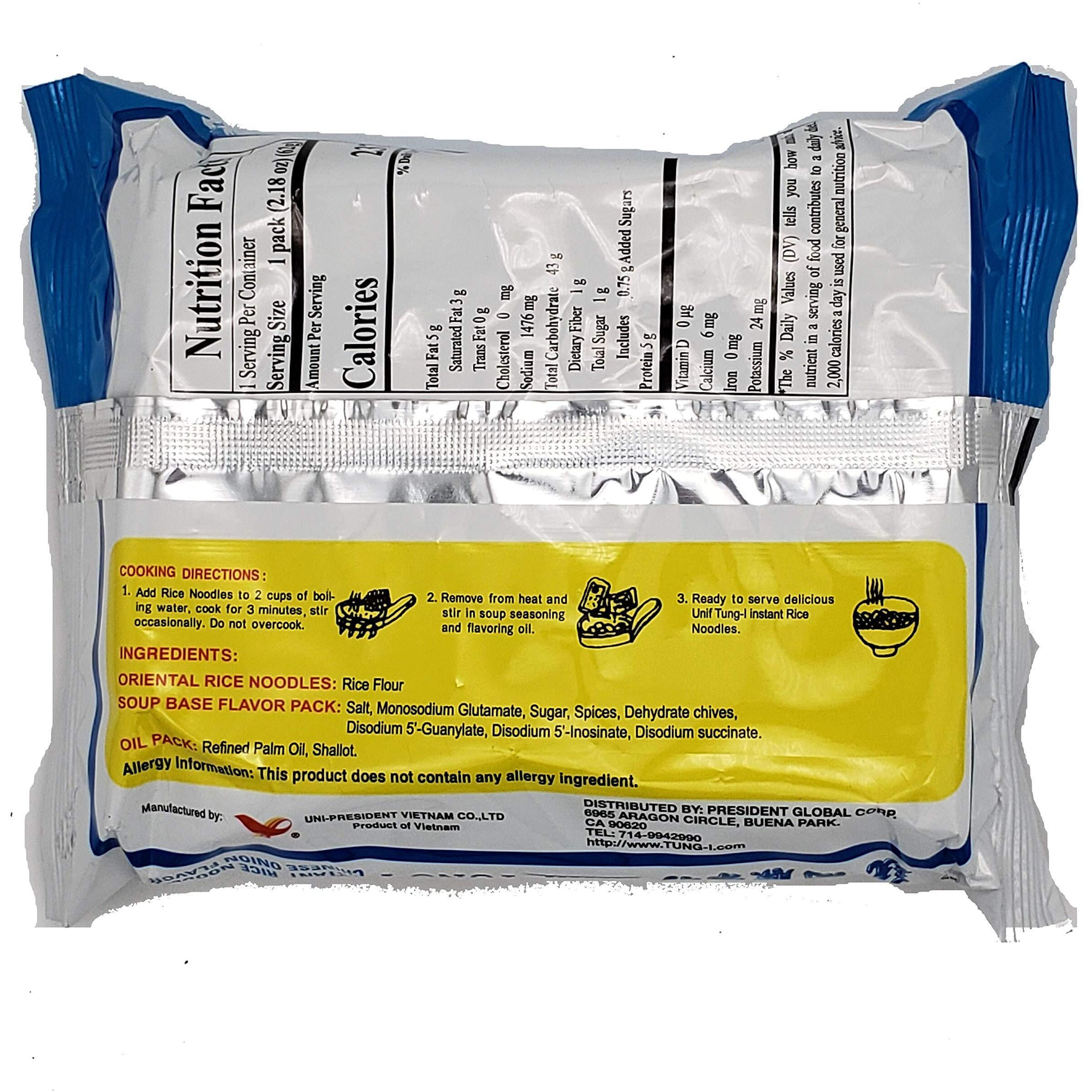 Tung-I Instant Rice Noodles Chinese Onion Flavor 2.18Oz (10 Pack)