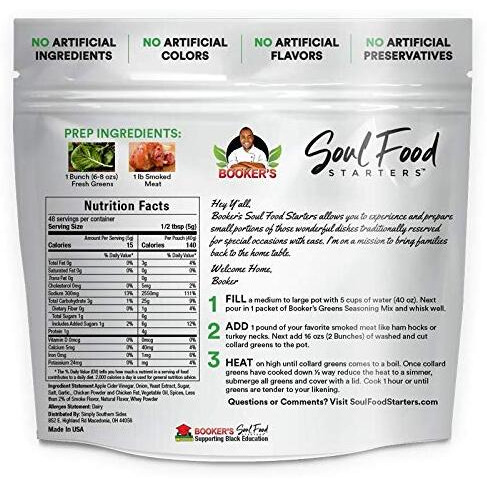 Booker's Soul Food Starters Collard Greens Seasoning Mix (6 Count/Multi-Pack)