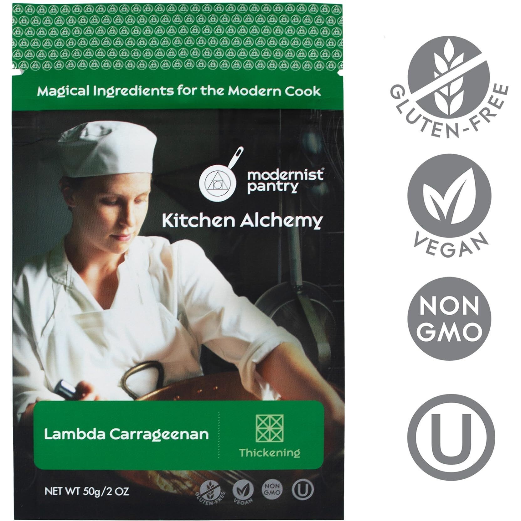 Refined Lambda Carrageenan  Non-Gmo  Vegan  Ou Kosher Certified - 50G/2Oz