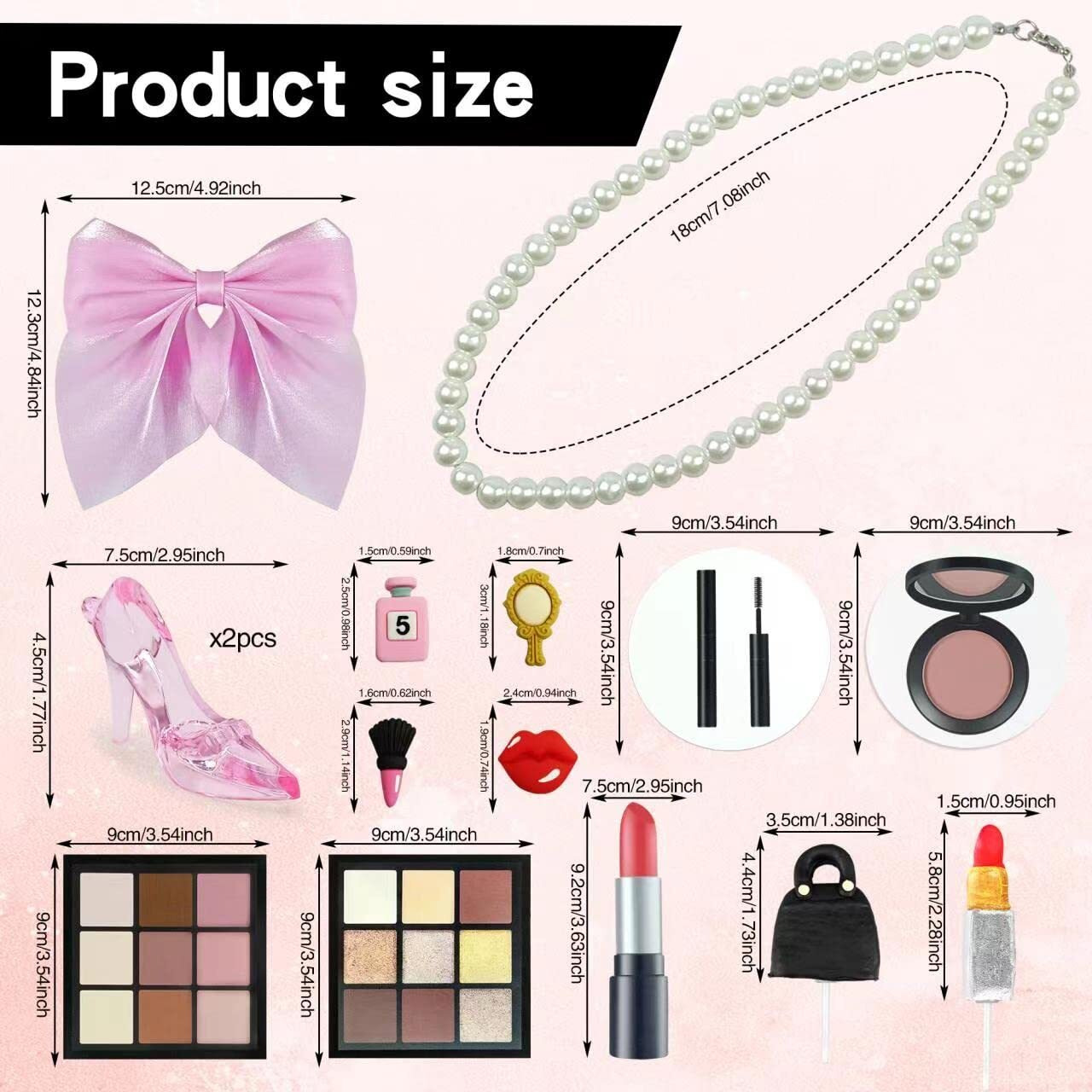15Pcs Makeup Cake Toppers Makeup Cake Decorations Birthday Cake Decorations Bridal Shower Cake Topper Makeup Birthday Party Supplies