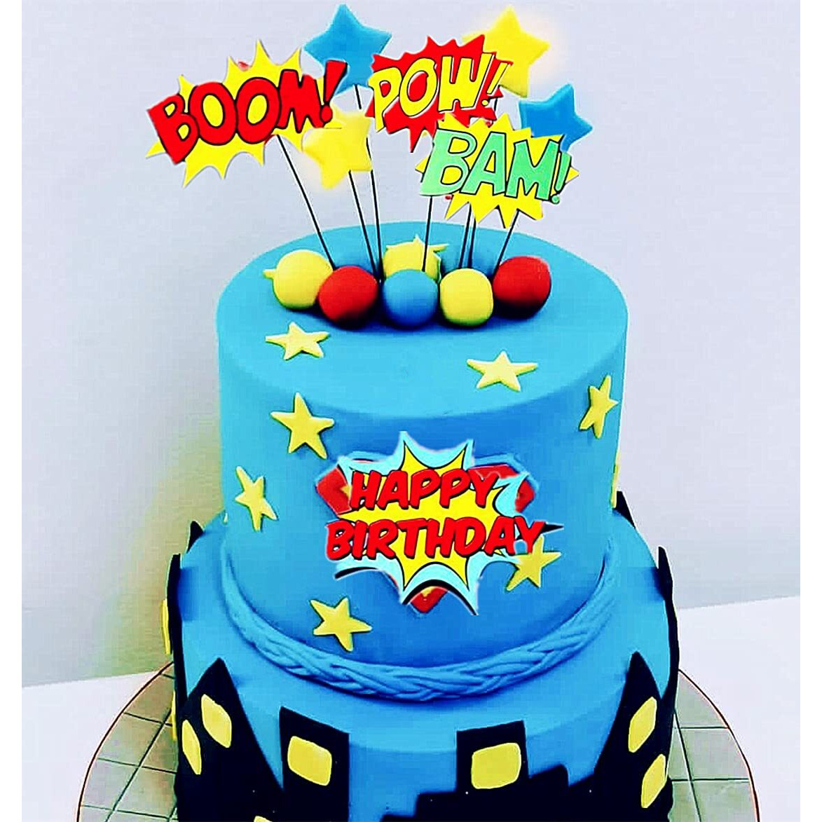 Gallarato Superhero Birthday Cake Topper Happy Birthday Cake Decorations For Hero Themed Birthday Party Supplies Superhero Birthday Decor