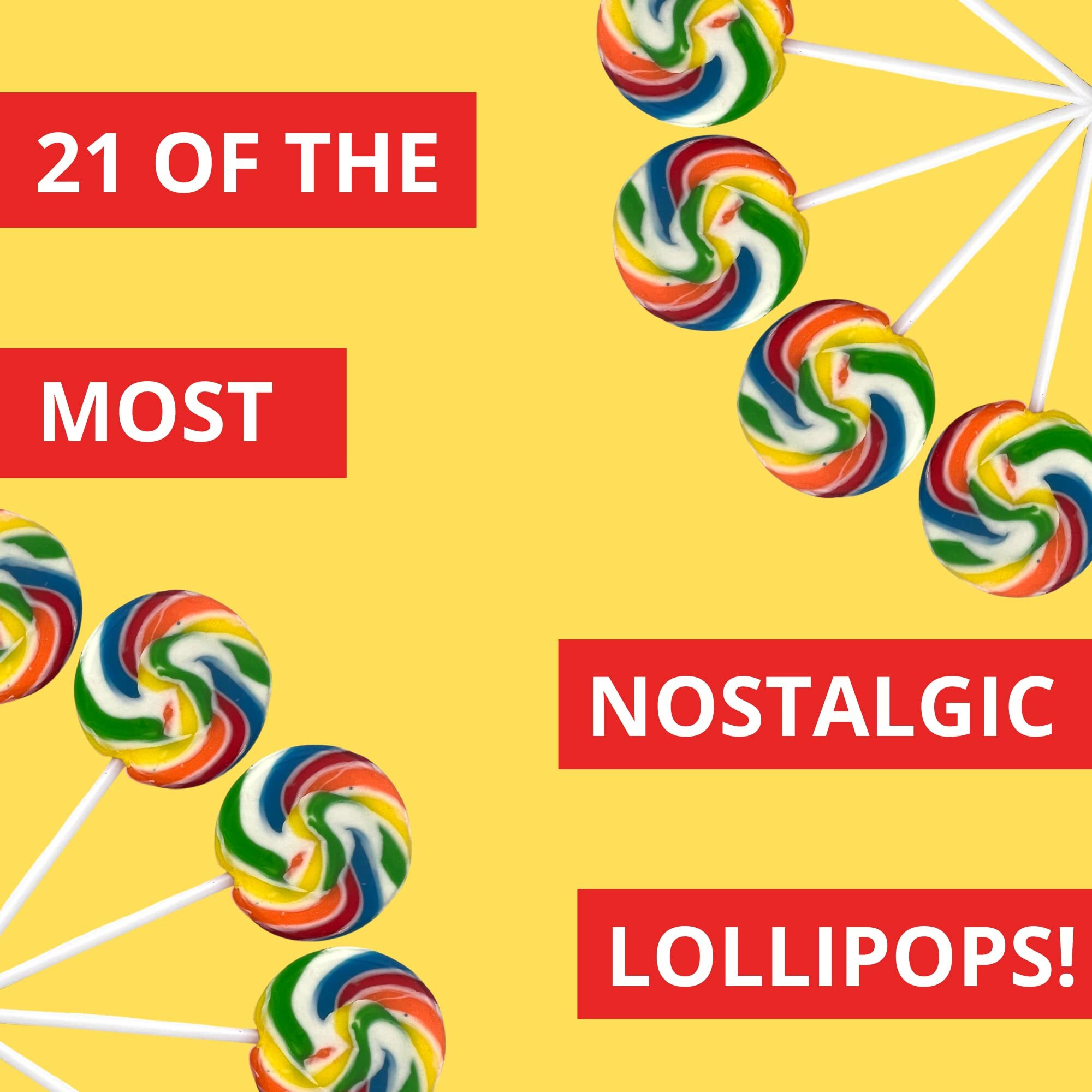 Mini Carnival Lollipop Packs, Shareable Individually Wrapped Traditional Multi Colored Swirl Pops, Candy Accessory Included, 7 Lollipops Per Bag, 3 Pack