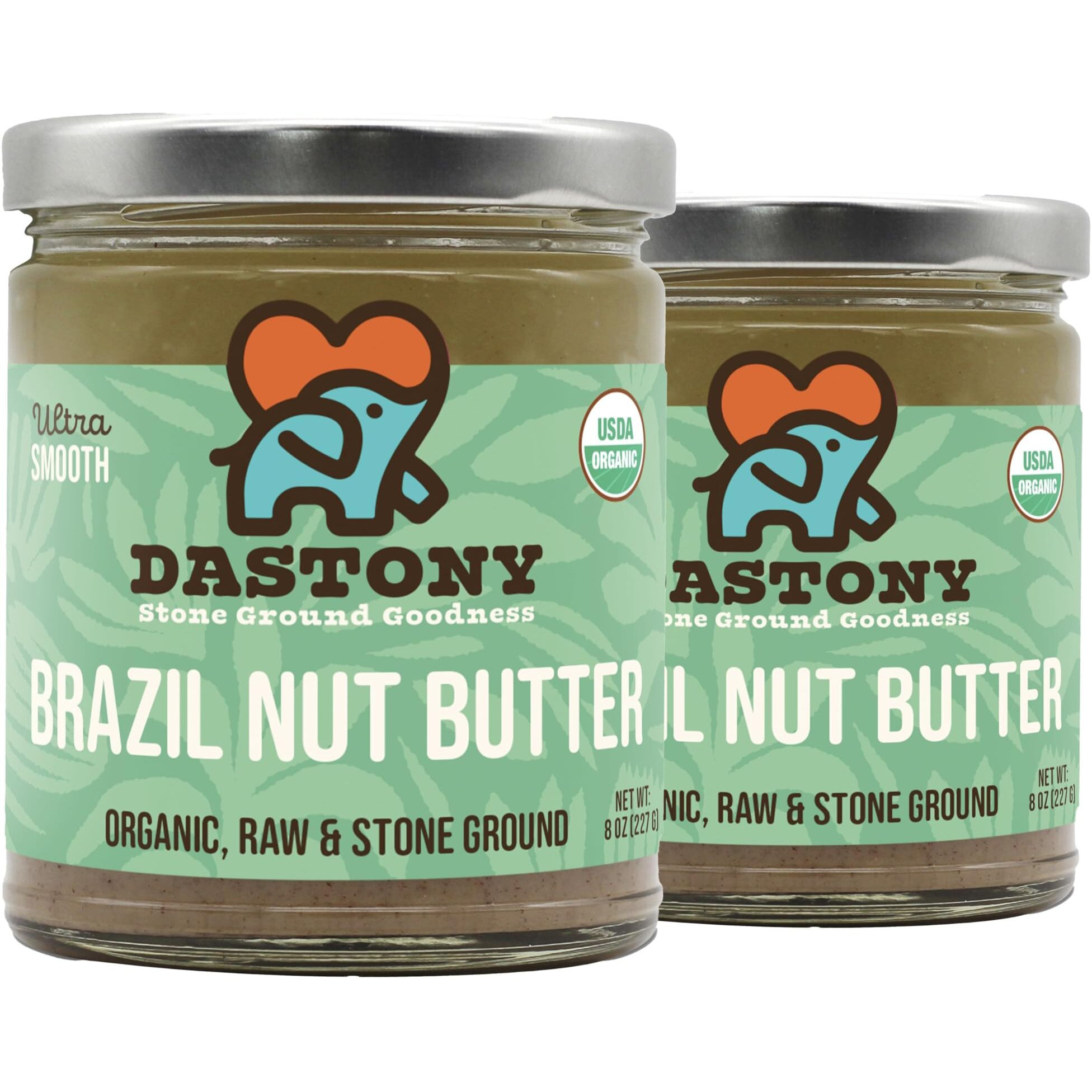 Dastony Organic Raw Brazil Nut Butter, 8 Oz | Only One Ingredient | Vegan, Paleo And Keto Friendly, Non Gmo, Gluten-Free - Pack Of 2