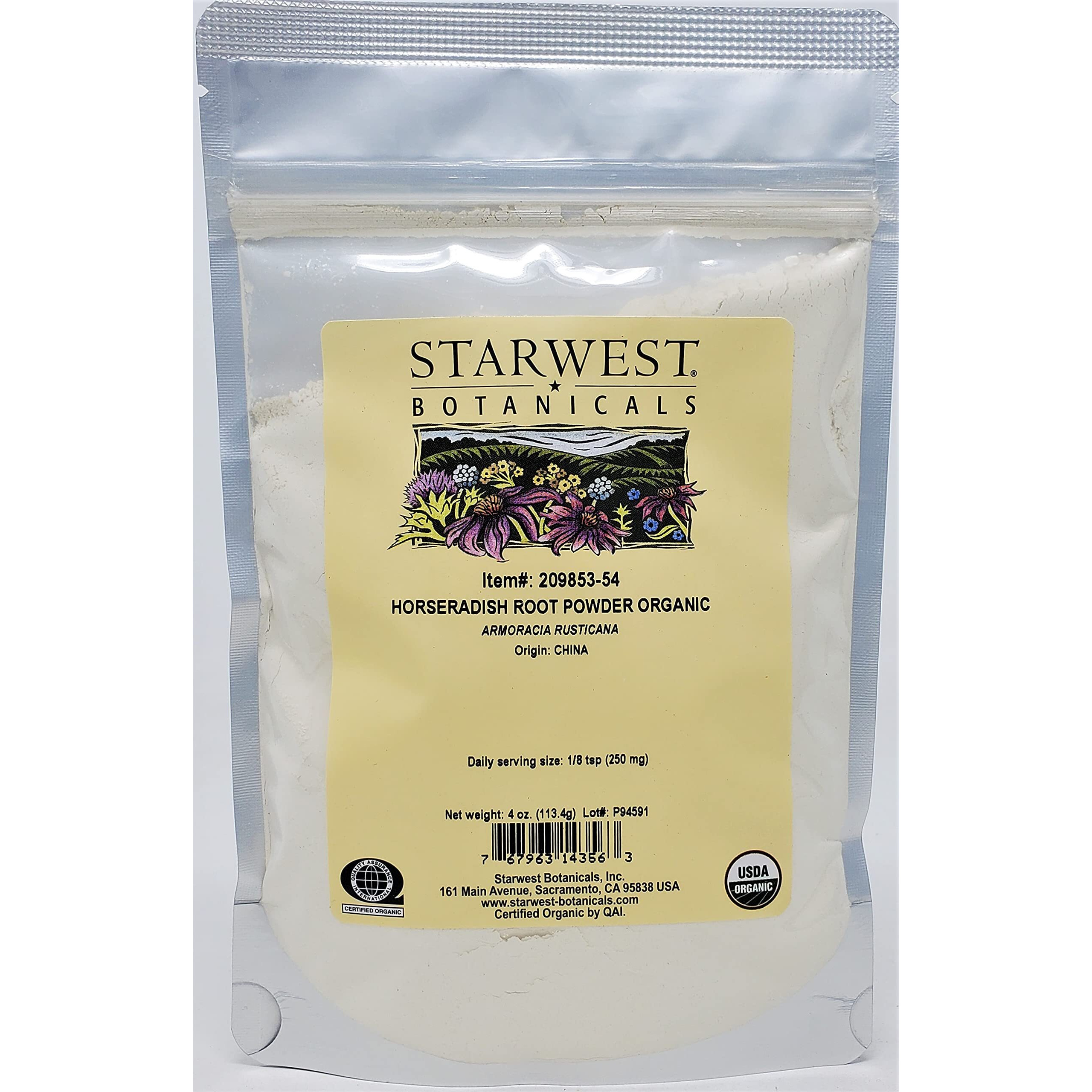 Starwest Botanicals Organic Horseradish Root Powder, 4 Ounces