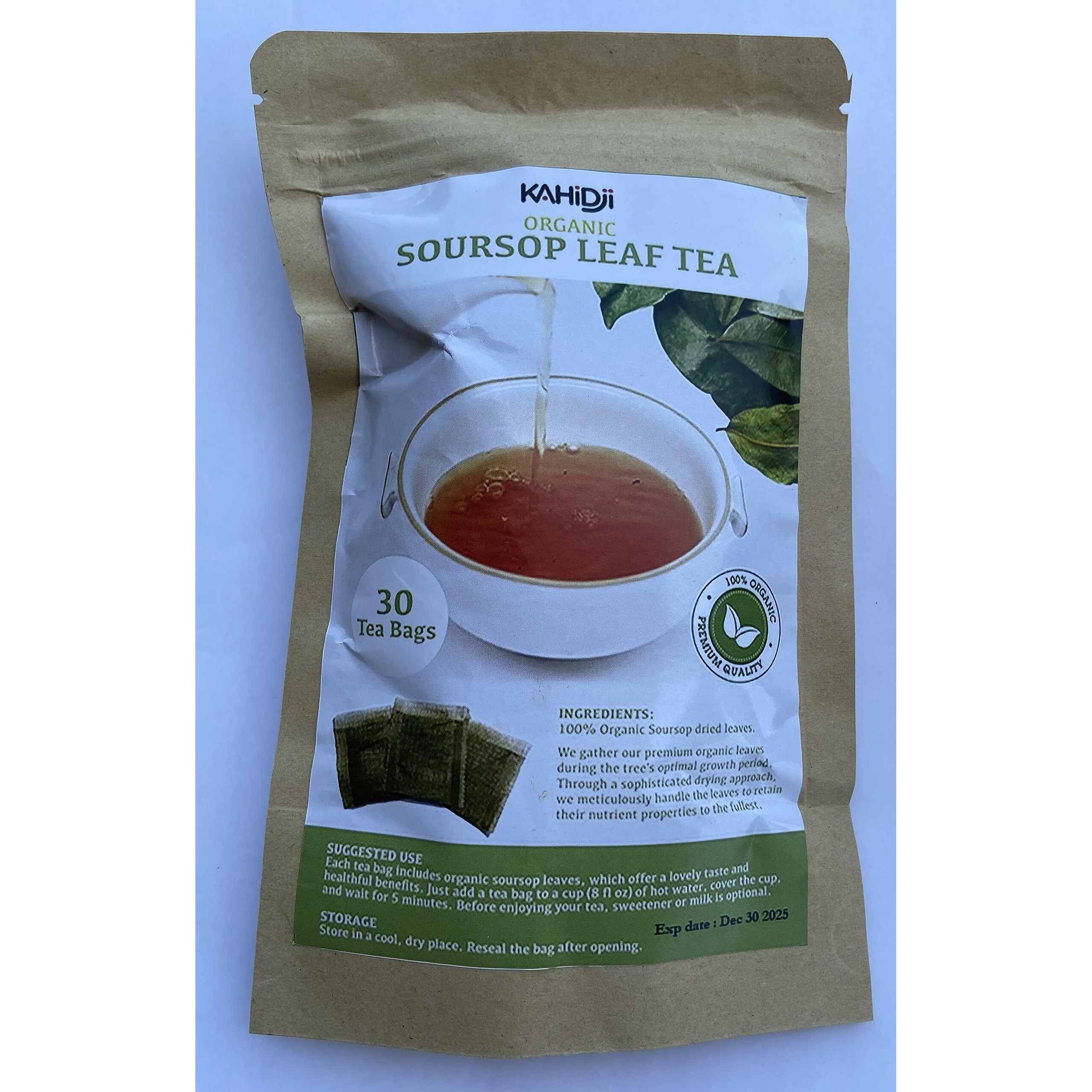 Organic Soursop Graviola Leaves Tea Pack Of 30 Bags 1.5G/Bag