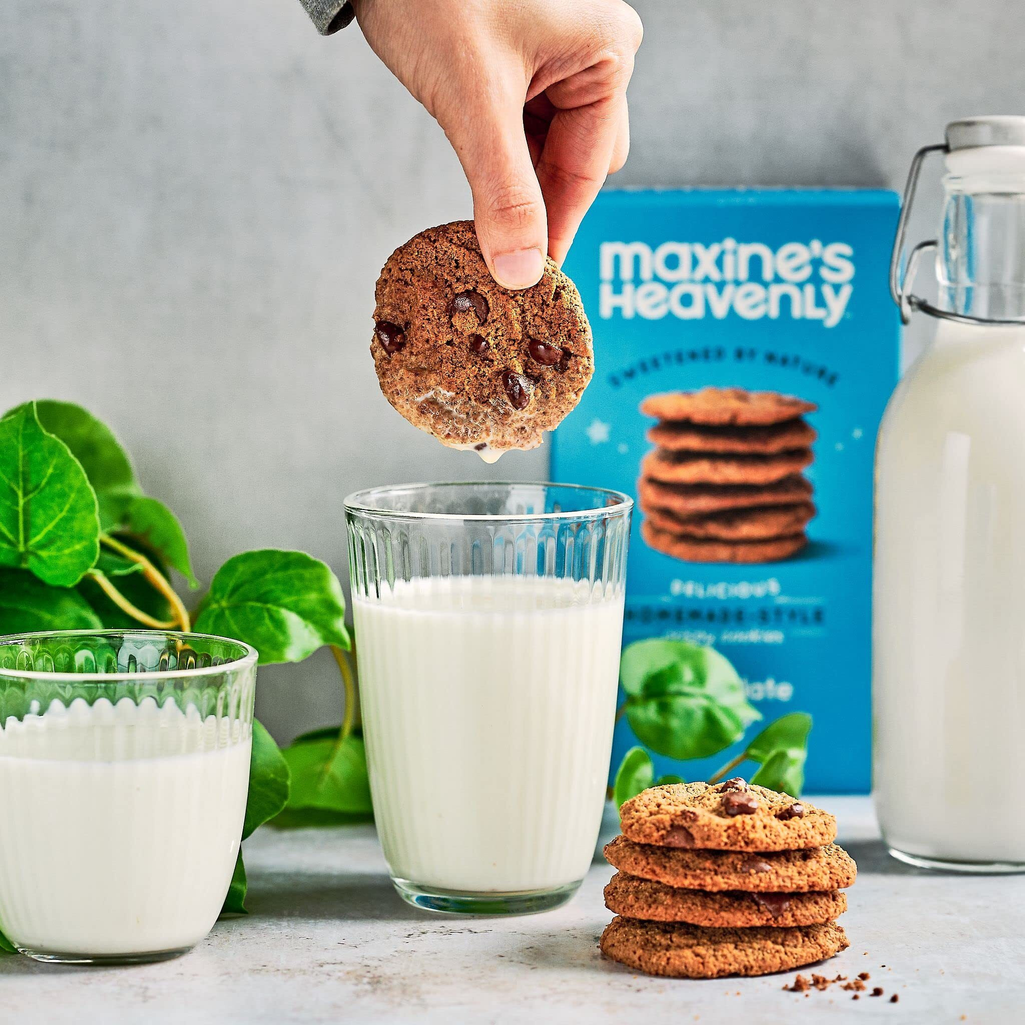 Maxine's Heavenly Crispy Chocolate Chip Cookies | Low Carb, Low Sugar, Vegan Snacks, Plant Based Snack, Kosher, Gluten Free Snack - Healthy Snacks | 2 Pack  24 Cookies