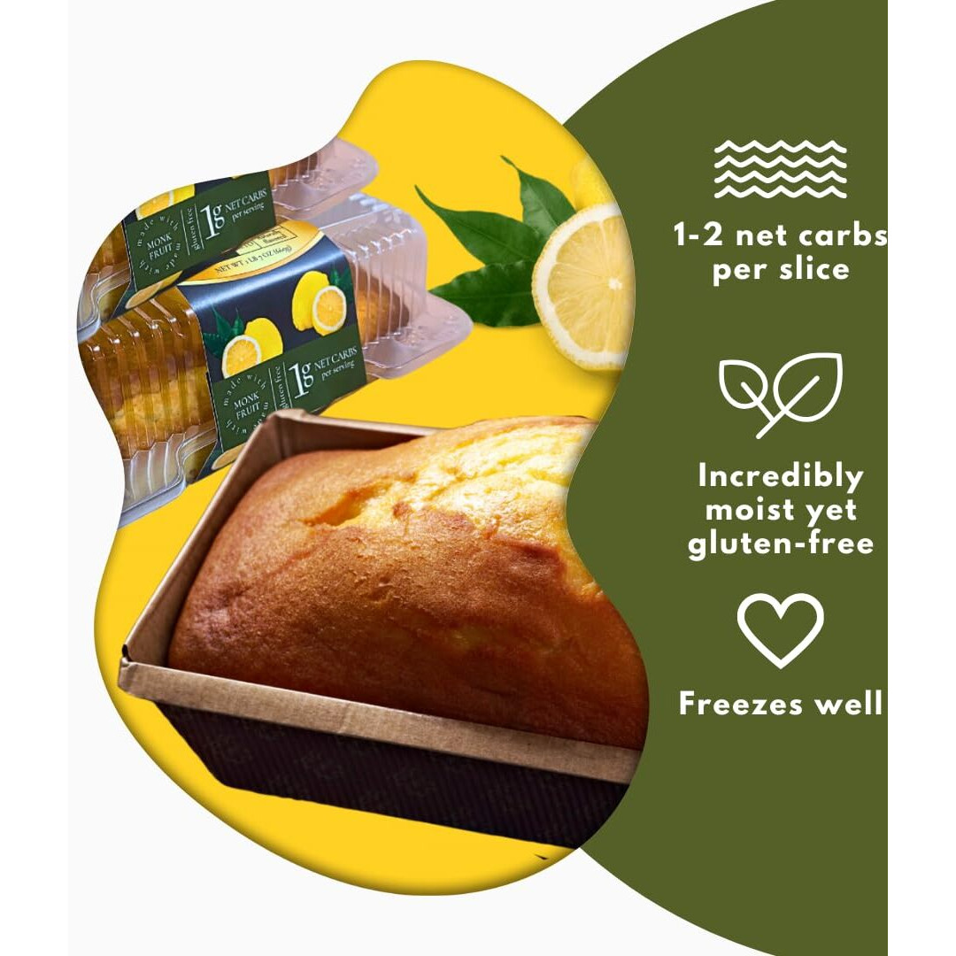 Power Of The Almond Sugar Free Dessert Low Carb Keto Pound Cake Loaf (Lemon)