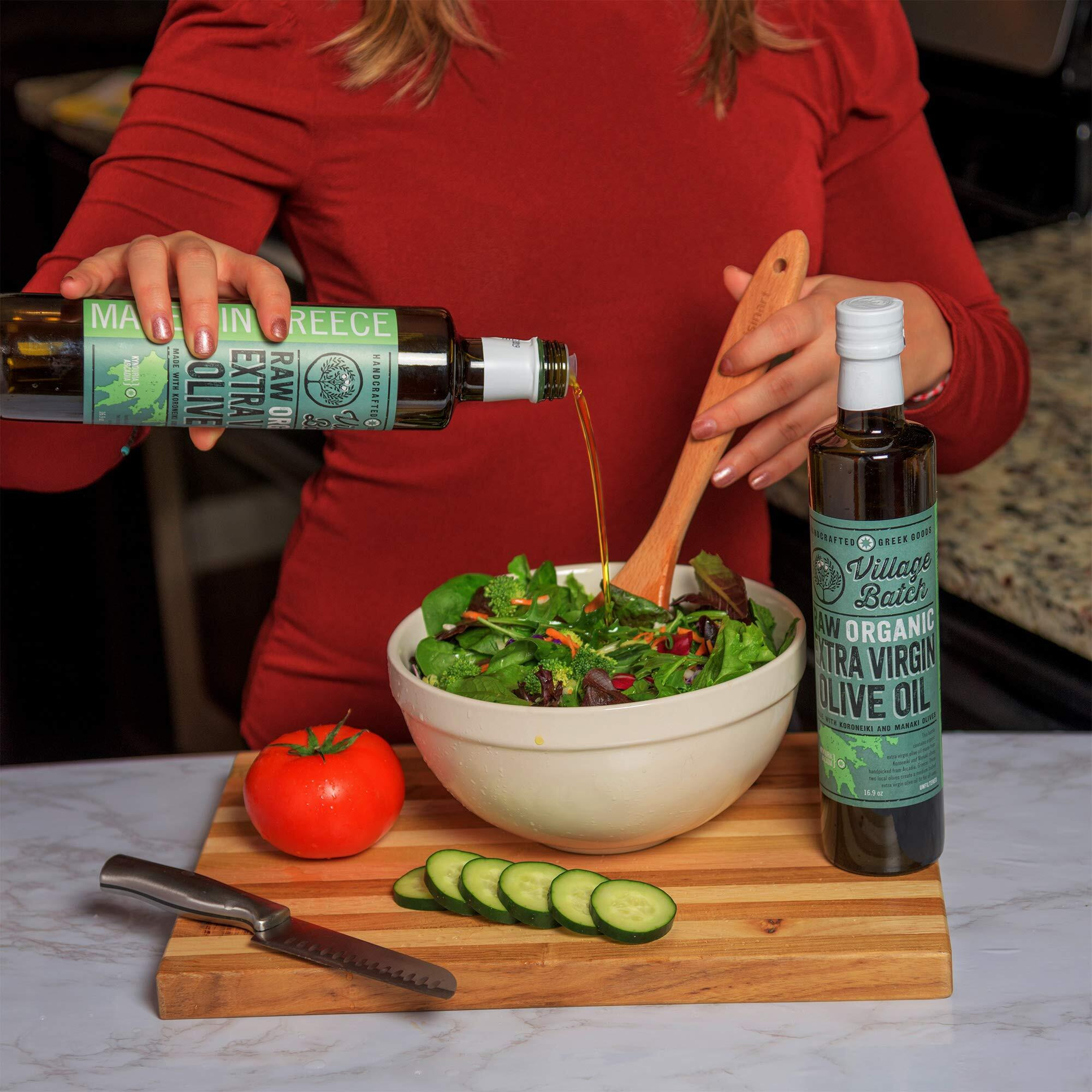 Village Batch - Award Winners - Koroneiki Olive Oil Greek Olive Oil Organic Cold Pressed Olive Oil Extra Virgin Olive Oil High In Polyphenols - Aceite De Oliva Extra Virgen - Olive Oil For Cooking Oil