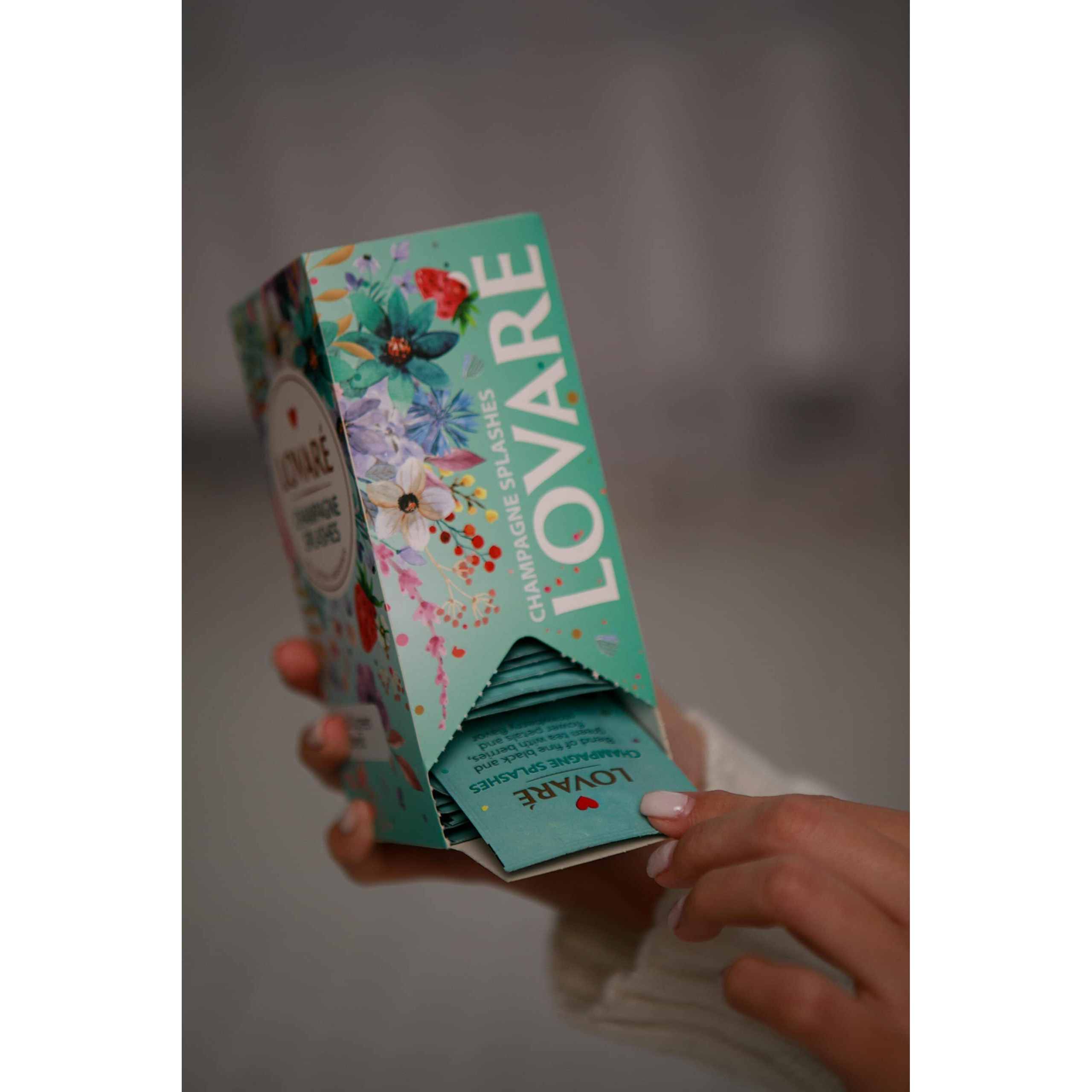 Lovare Set Of 4 Assorted Tea Bags Variety Pack 48 G - Made In Ukraine - 24 Black, Green Tea Sampler Bags X 2 G - Tea Bags Individually Wrapped - Assorted Tea Variety Pack Blends - Gift Box Assortment