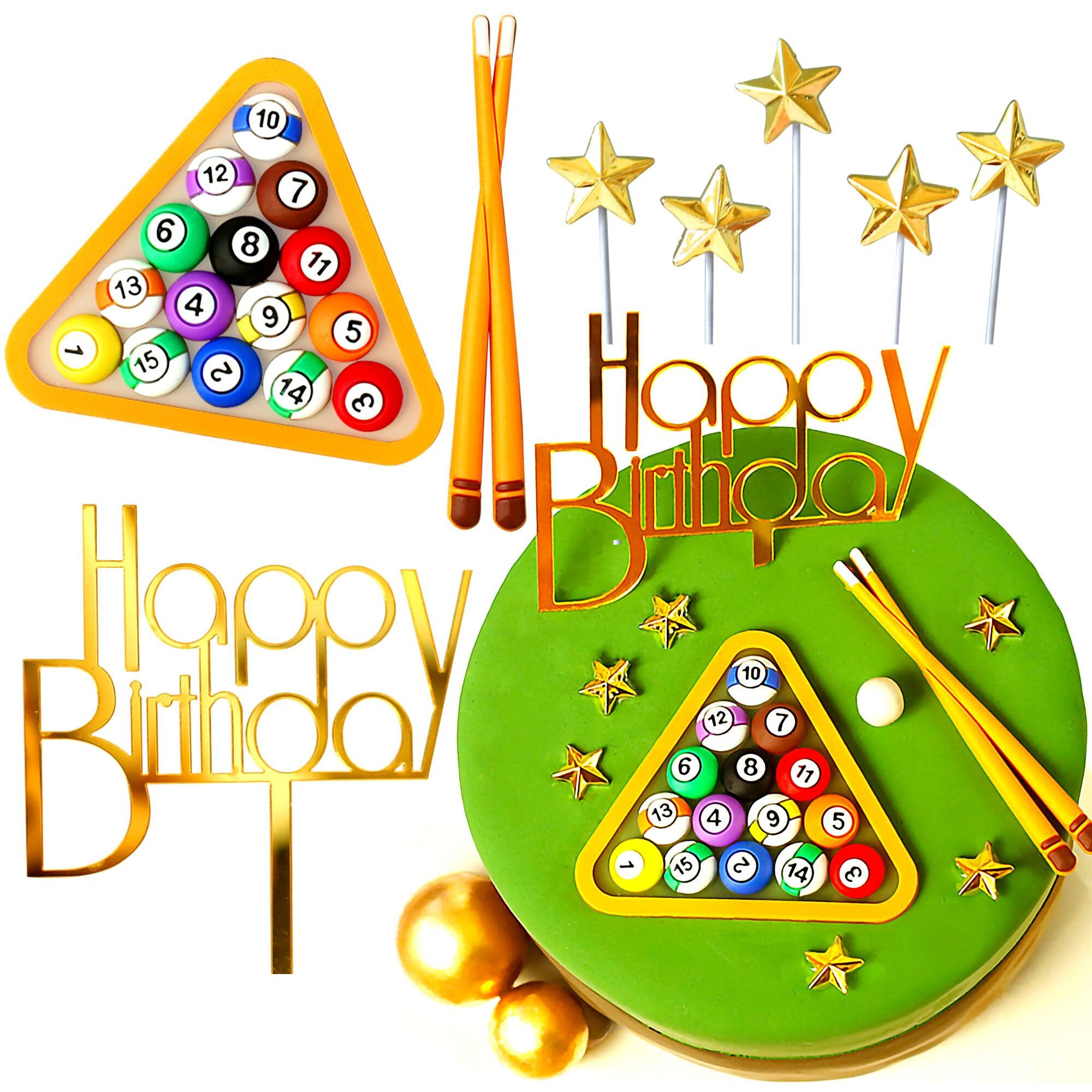 Billiards Cake Topper Billiards Cake Decoration Billiards Ball Birthday Party Supplies Billiards Ball Birthday Cake Decoration Billiards Birthday Party Decoration