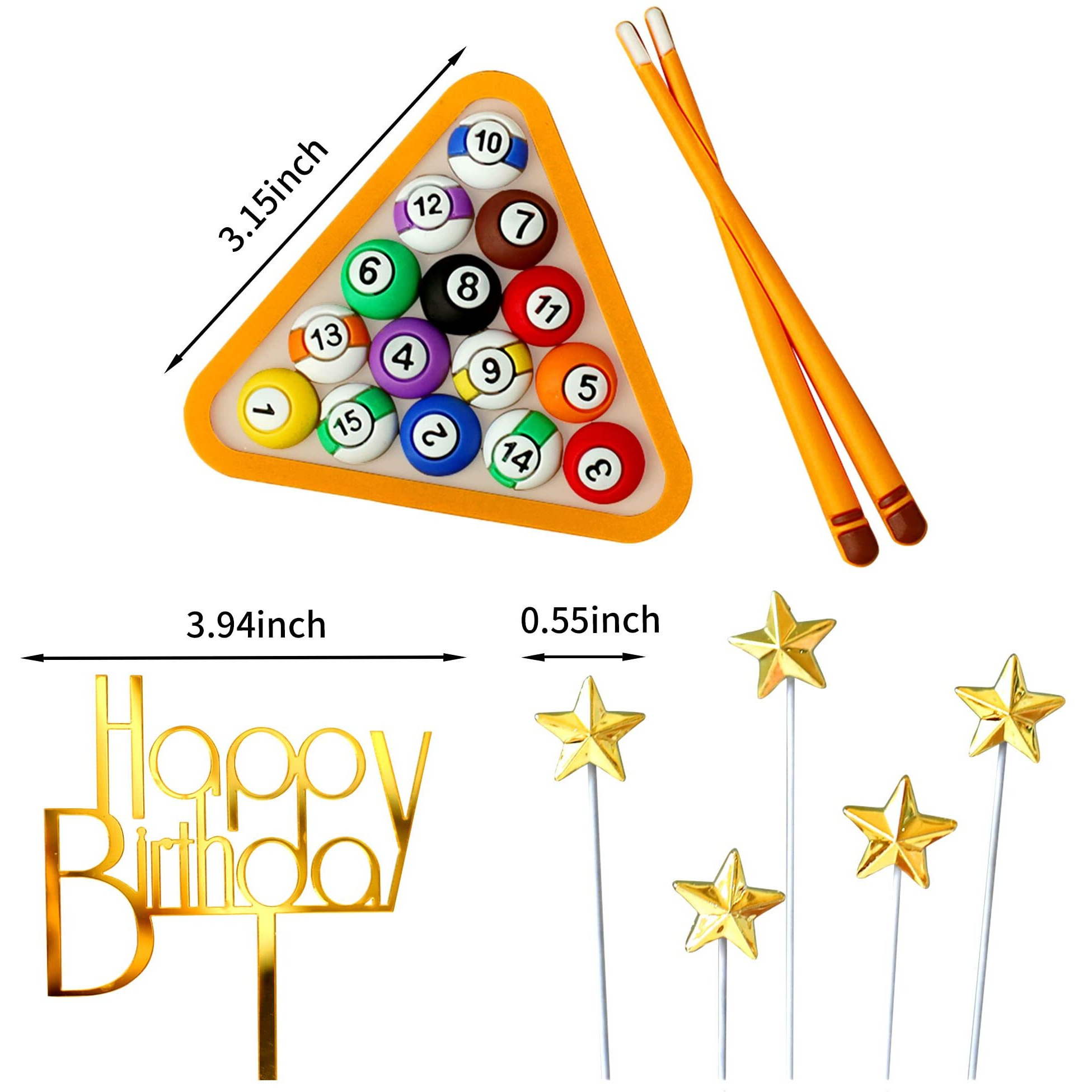 Billiards Cake Topper Billiards Cake Decoration Billiards Ball Birthday Party Supplies Billiards Ball Birthday Cake Decoration Billiards Birthday Party Decoration