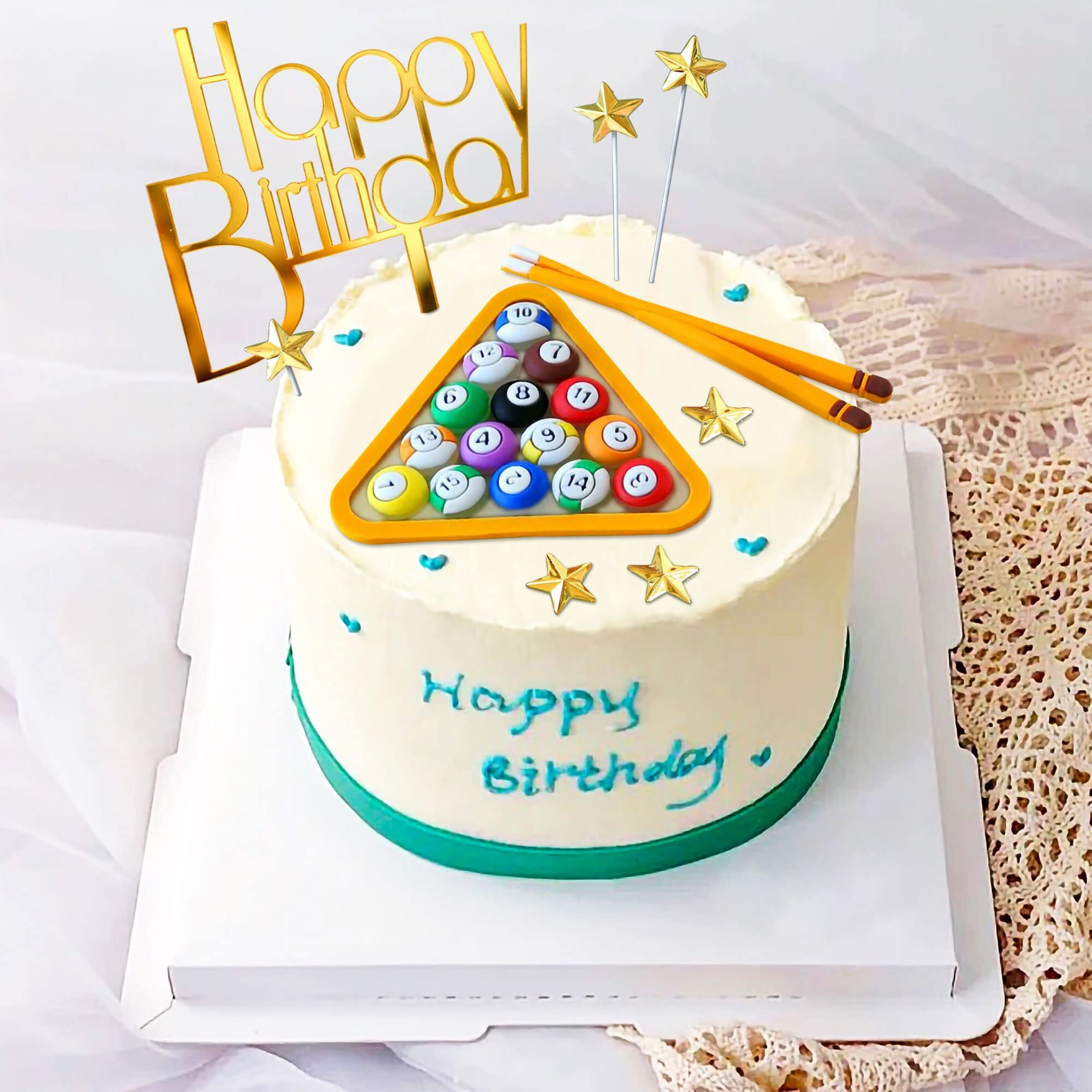 Billiards Cake Topper Billiards Cake Decoration Billiards Ball Birthday Party Supplies Billiards Ball Birthday Cake Decoration Billiards Birthday Party Decoration
