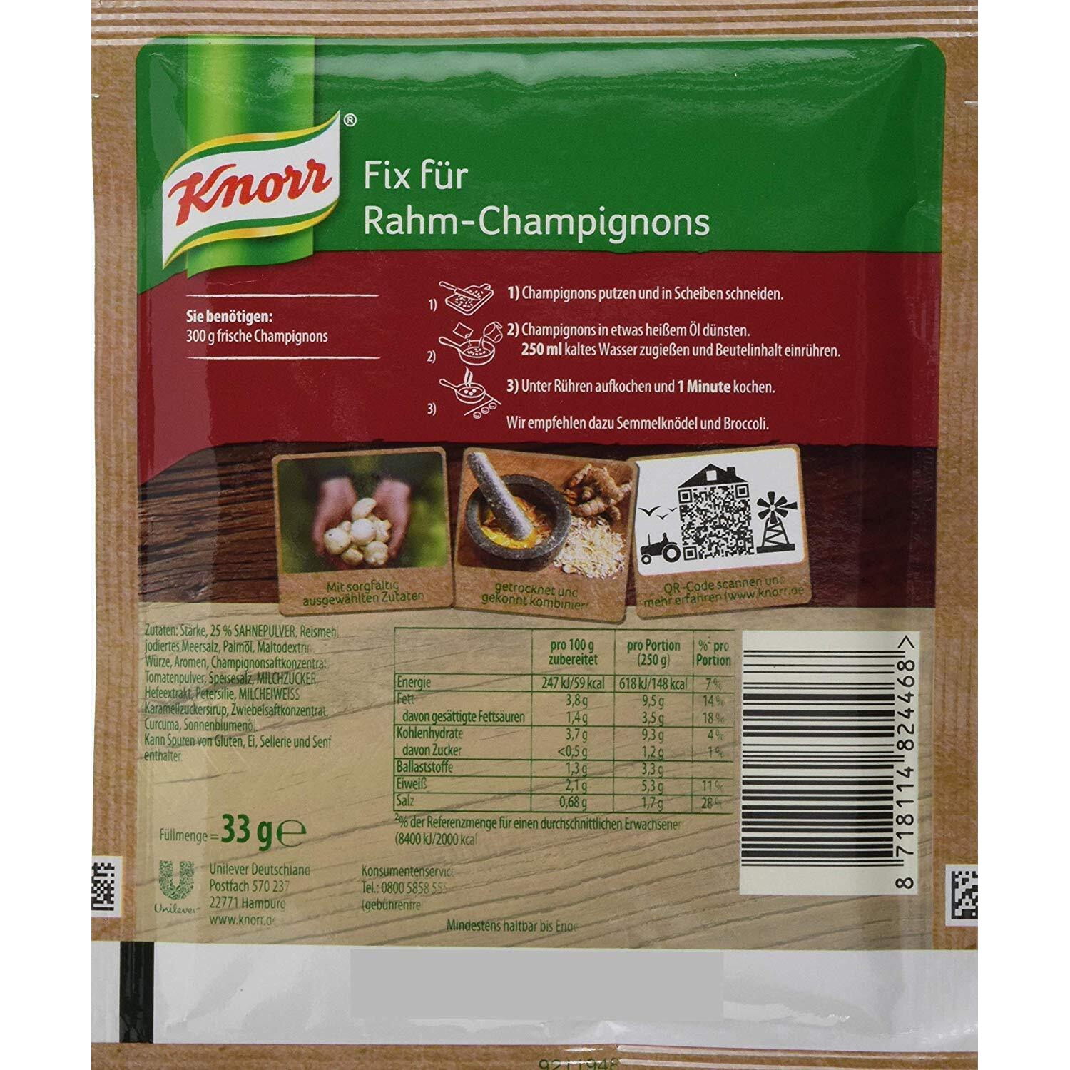 3-Pack Knorr Fix Rahm Champignons (3X2 Oz) Sour Cream And Mushroom Sauce Mix