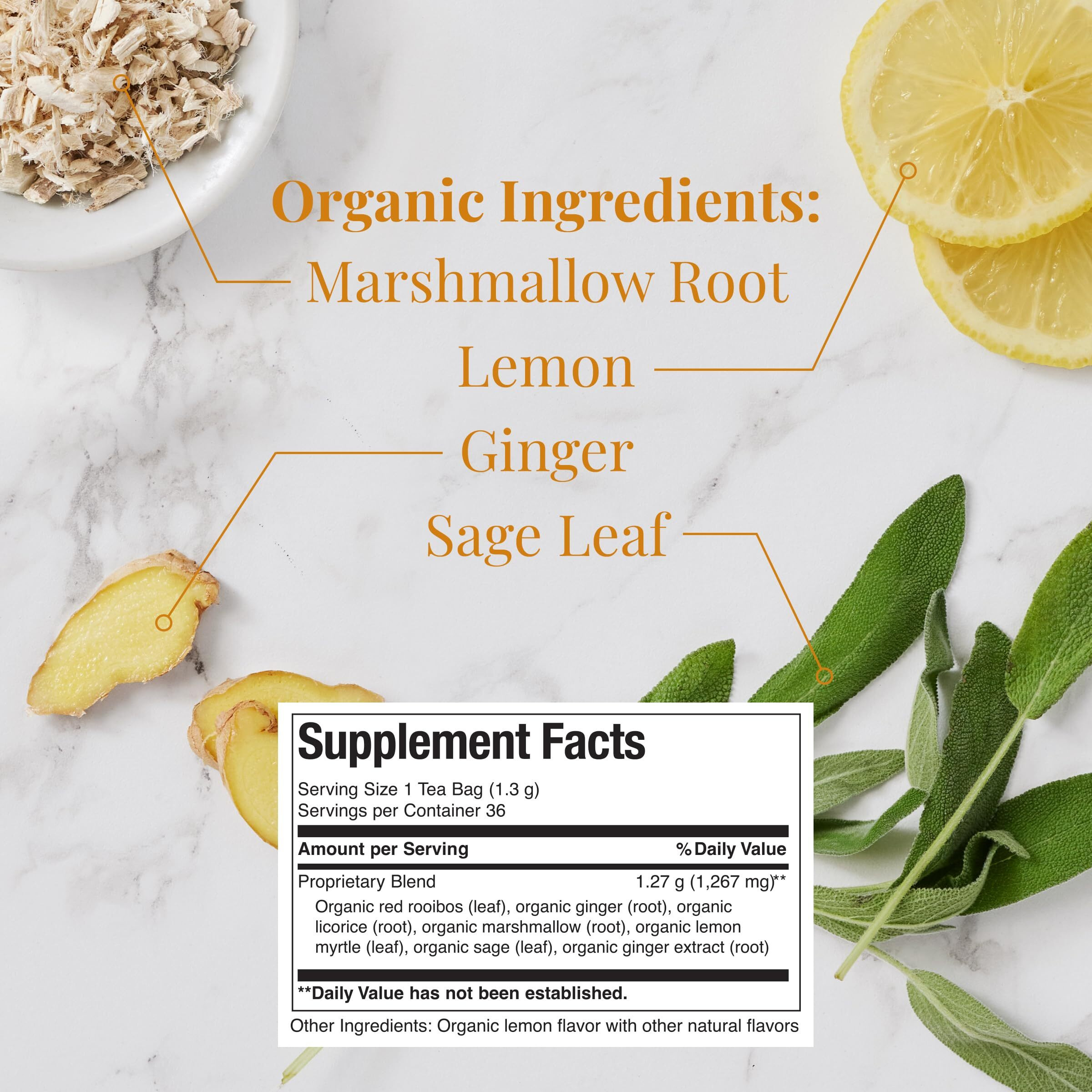 The Republic Of Tea - Organic Get Throat Aid Herb Tea Tin, 36 Tea Bags, Naturally Caffeine Free Be Well Tea